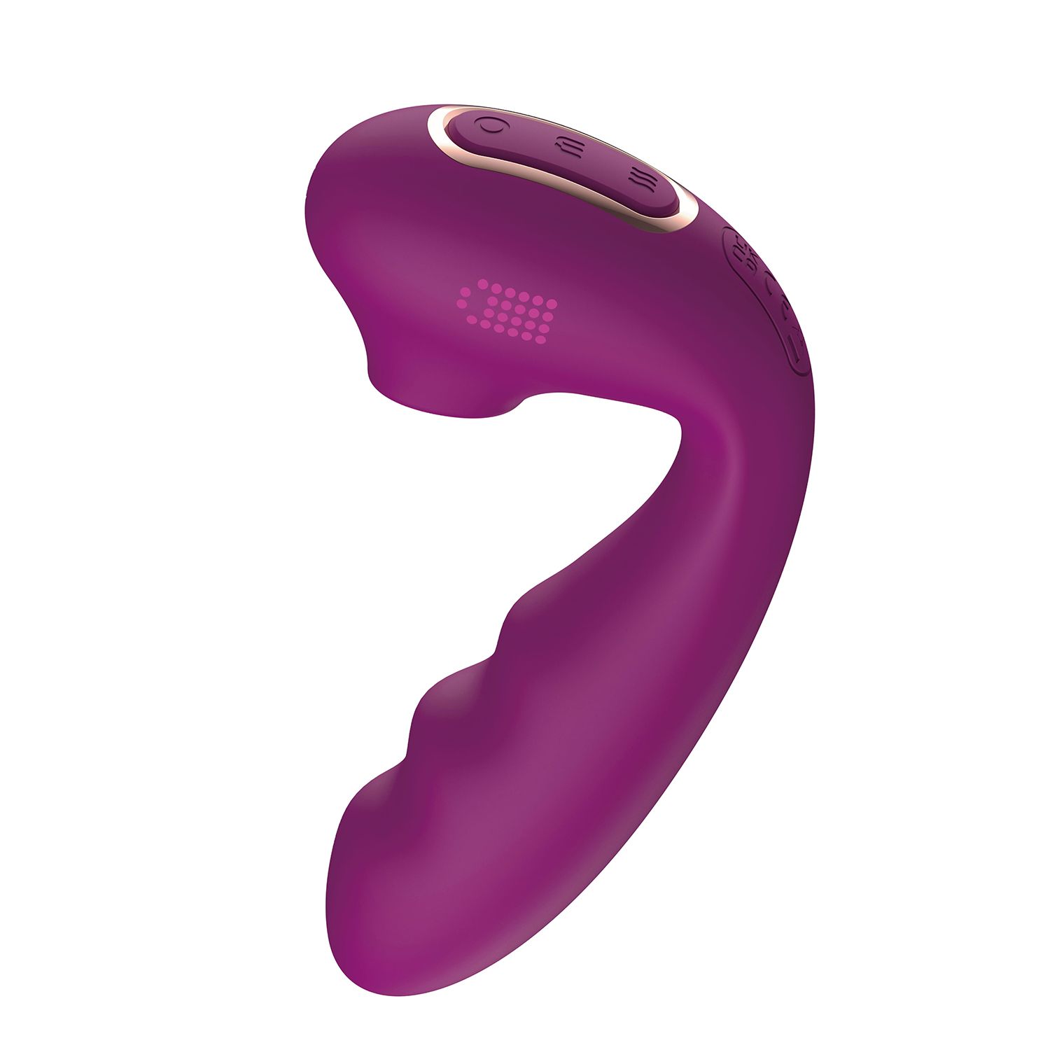 Фиолетовый вибратор с вакуумной стимуляцией и нагревом Tara 7
