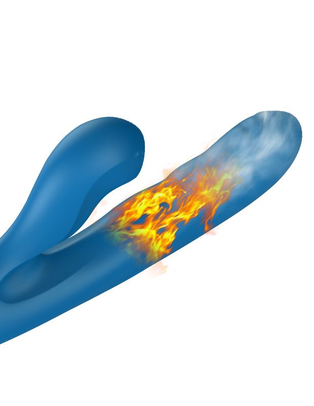 Голубой вибратор Otto с возвратно-поступательными движениями, вакуумом и подогревом - 22,2 см. 4