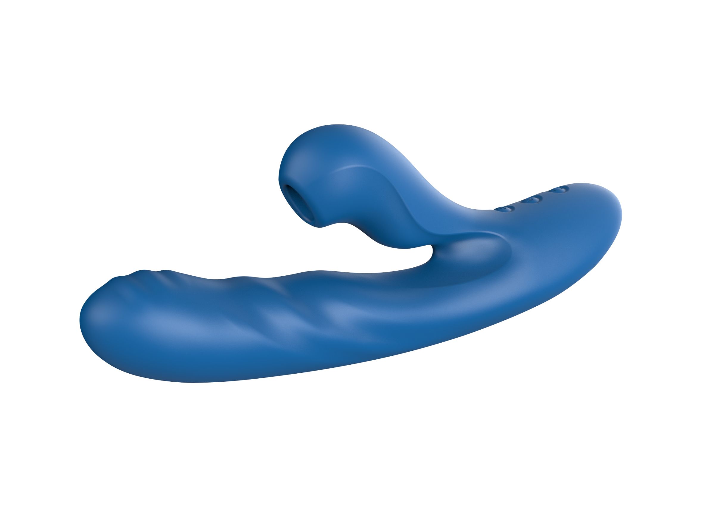 Голубой вибратор Otto с возвратно-поступательными движениями, вакуумом и подогревом - 22,2 см. 6