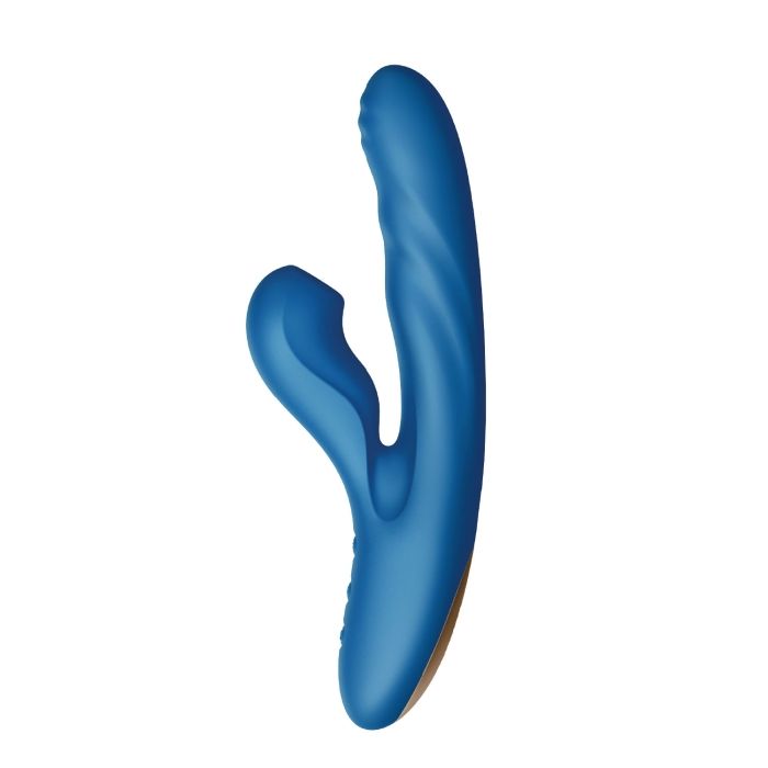 Голубой вибратор Otto с возвратно-поступательными движениями, вакуумом и подогревом - 22,2 см. 1