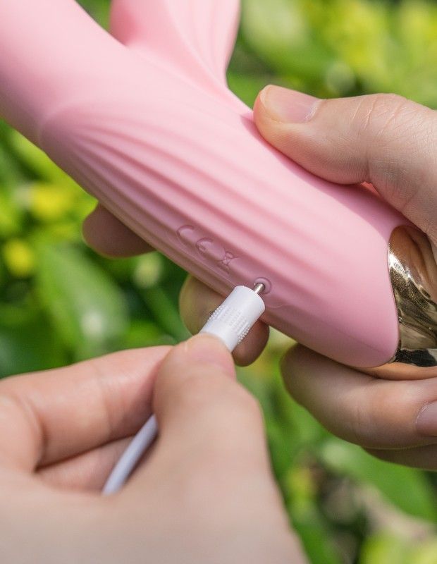 Розовый вибратор Anita с возвратно-поступательными движениями и вакуумом - 21,1 см. 6