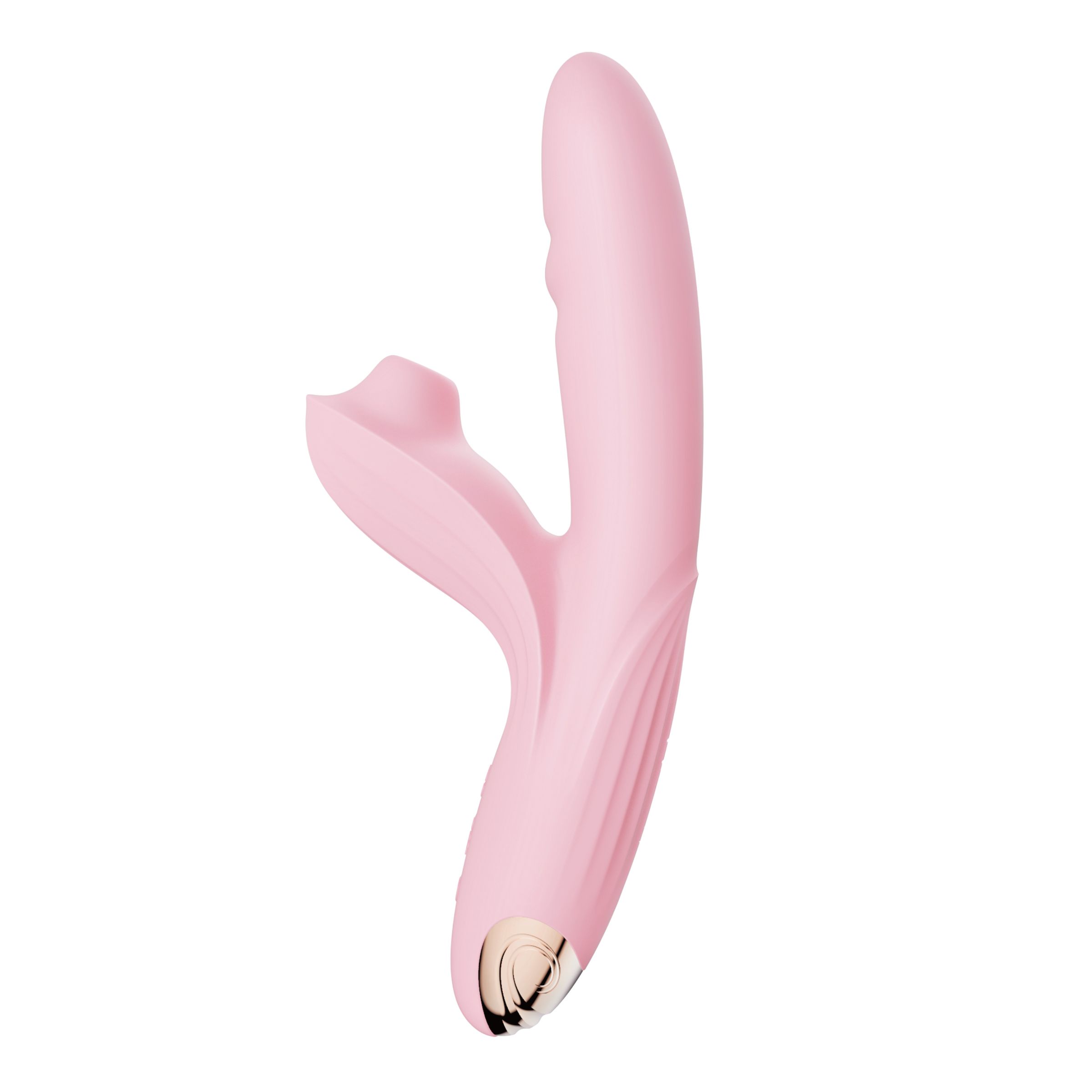 Розовый вибратор Anita с возвратно-поступательными движениями и вакуумом - 21,1 см. 1