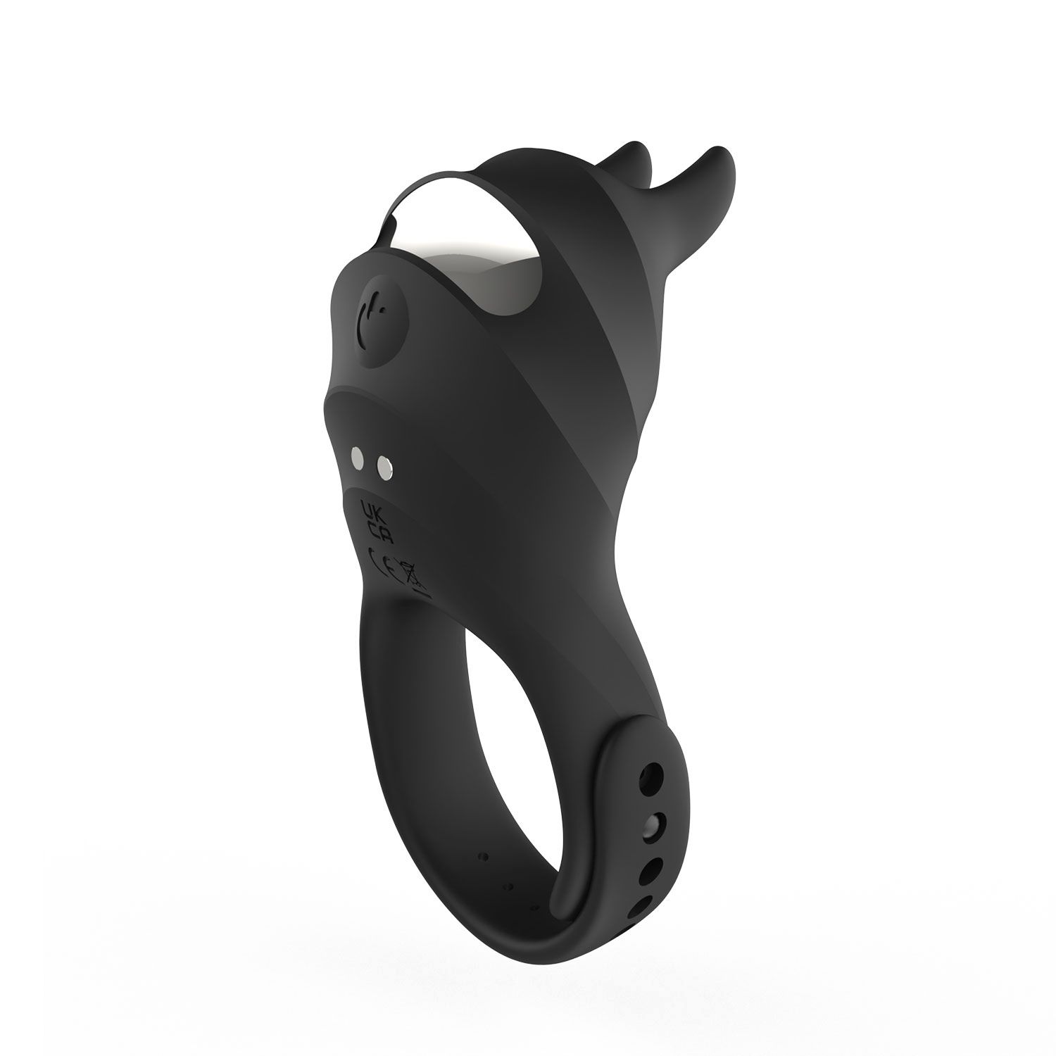 Черное эрекционное кольцо Usagi с ушками и пультом ДУ 3