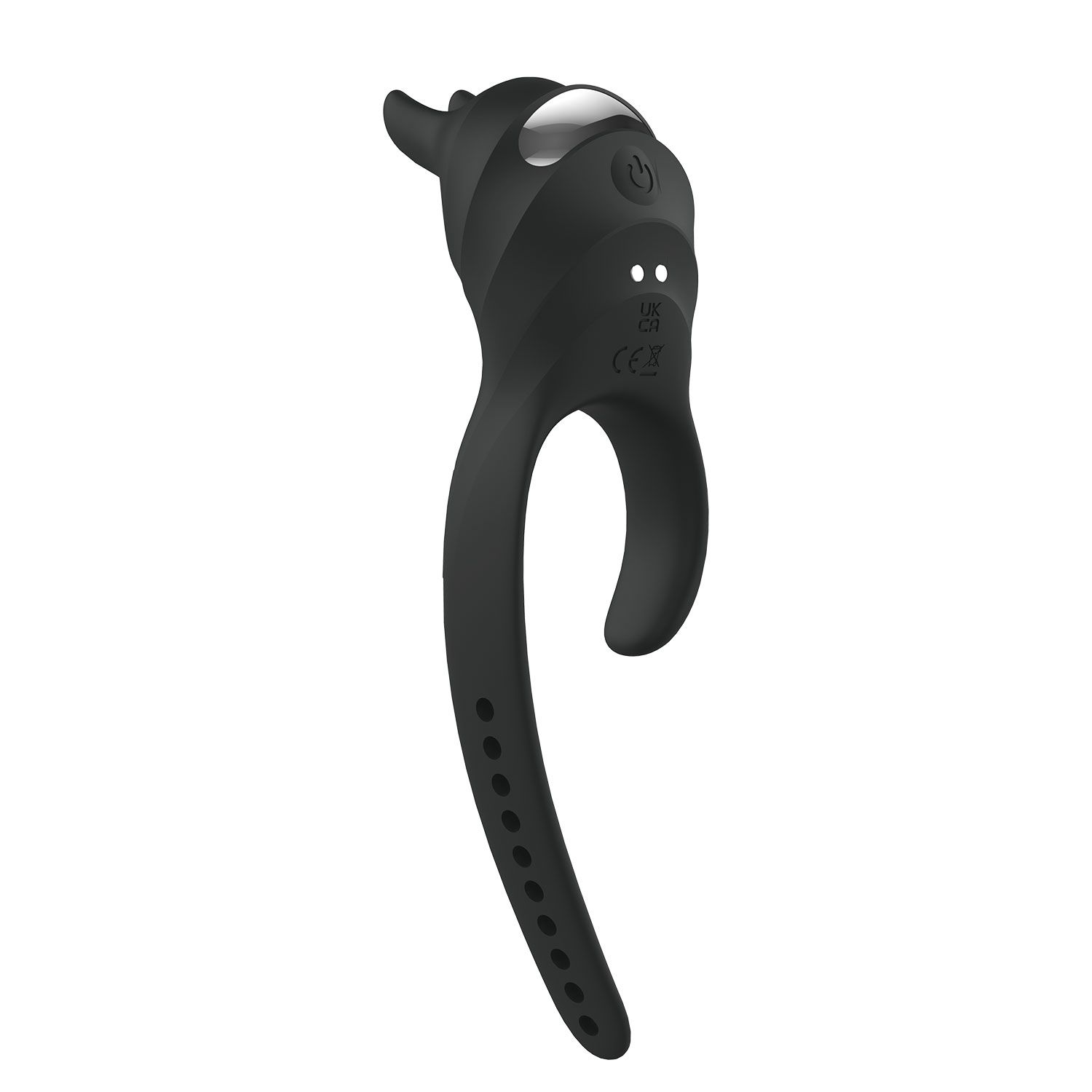 Черное эрекционное кольцо Usagi с ушками и пультом ДУ 4