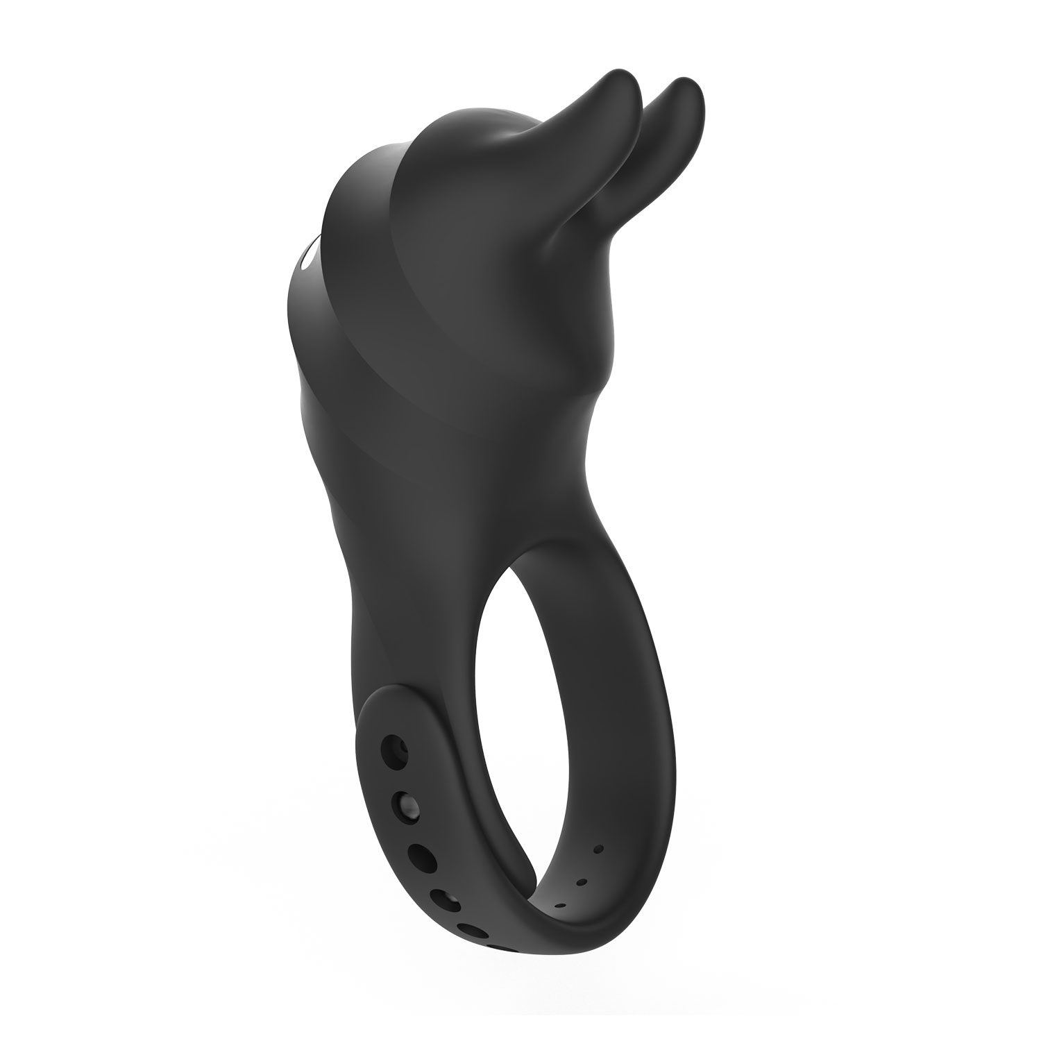 Черное эрекционное кольцо Usagi с ушками и пультом ДУ 1
