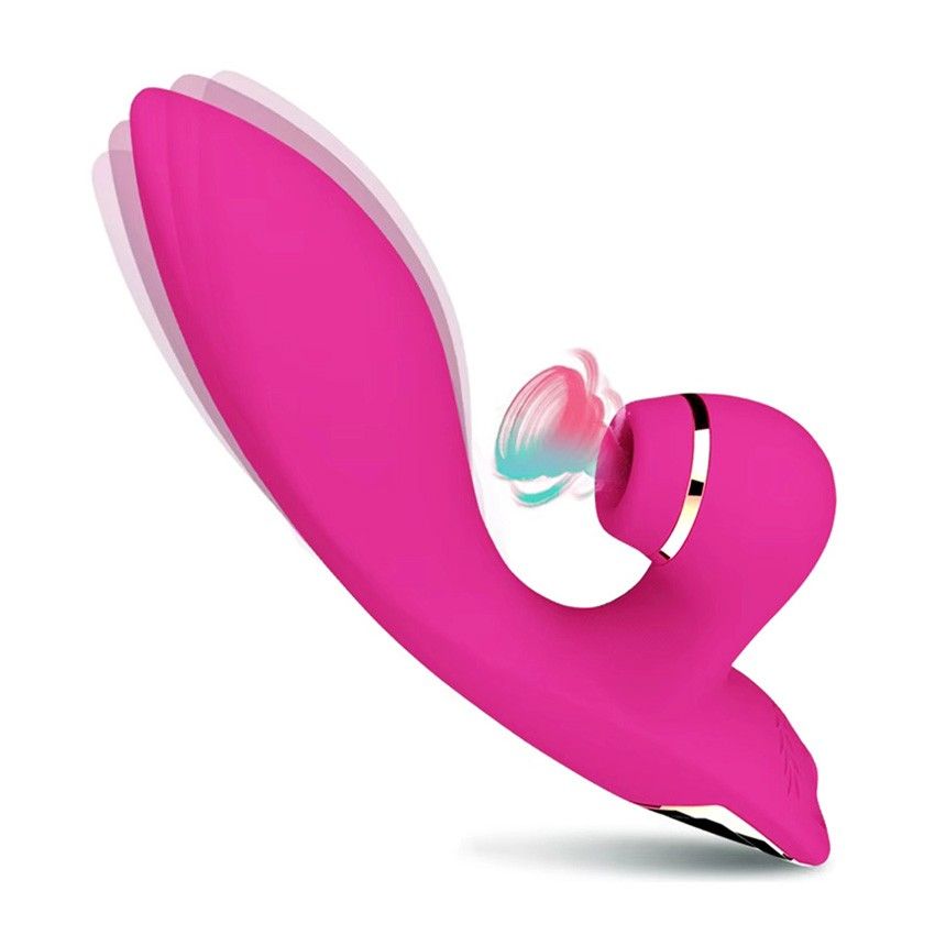 Розовый вибратор-кролик с вакуумной стимуляцией 5’’ Silicone Suction Kiss - 20,3 см. 3