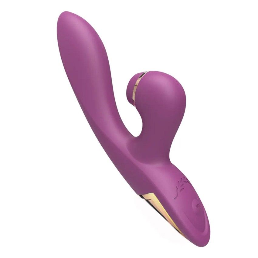 Сливовый вибратор-кролик с вакуумной стимуляцией 5’’ Silicone Suction Kiss - 20,3 см. 4