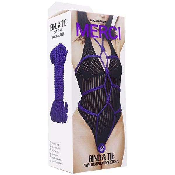 Фиолетовая верёвка для связывания и фиксации Bind&Tie - 9,14 м. 2