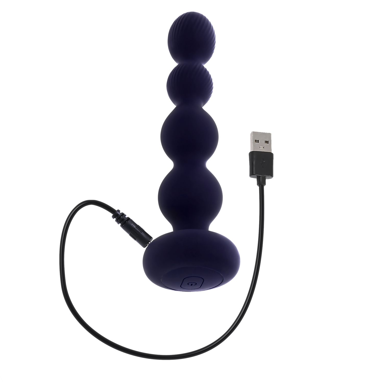 Фиолетовые анальные бусы с вибрацией и вращением Pleasure Orbit - 17,8 см. 4