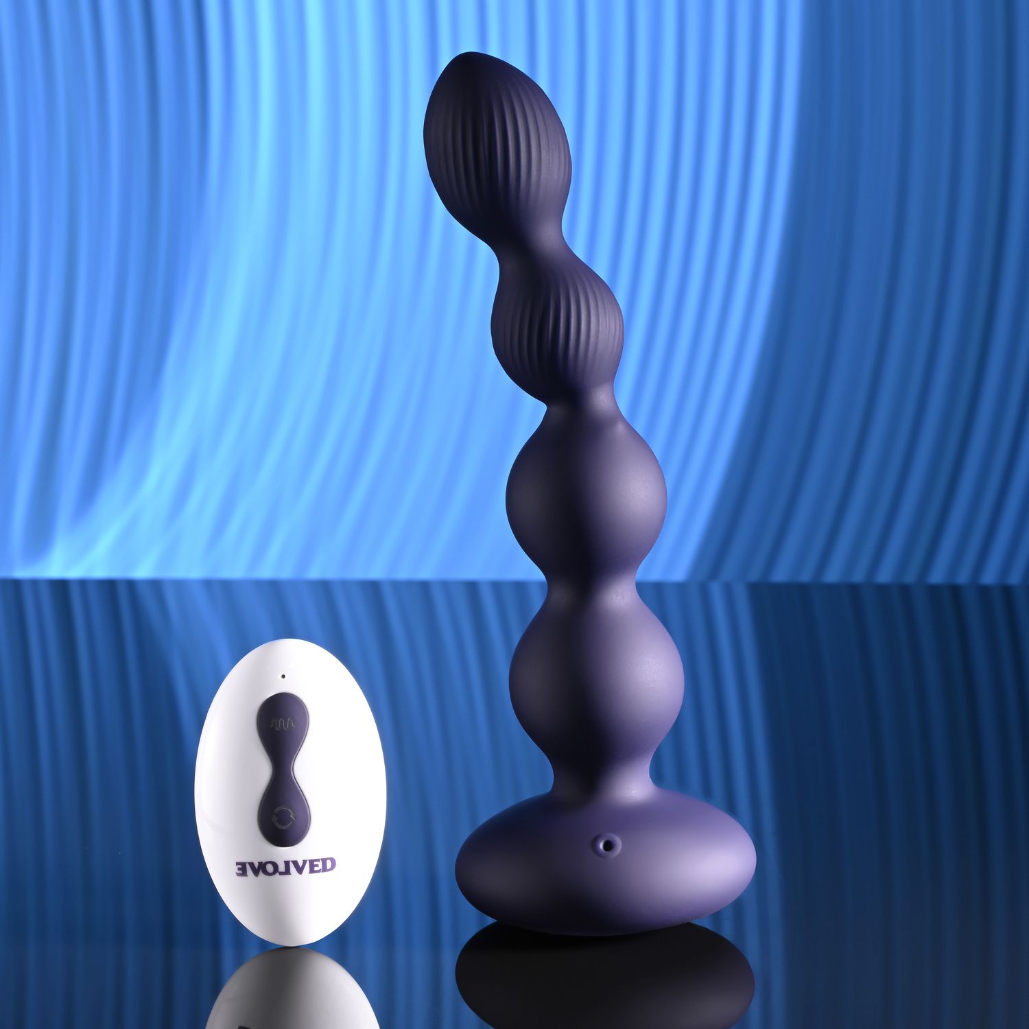 Фиолетовые анальные бусы с вибрацией и вращением Pleasure Orbit - 17,8 см. 9