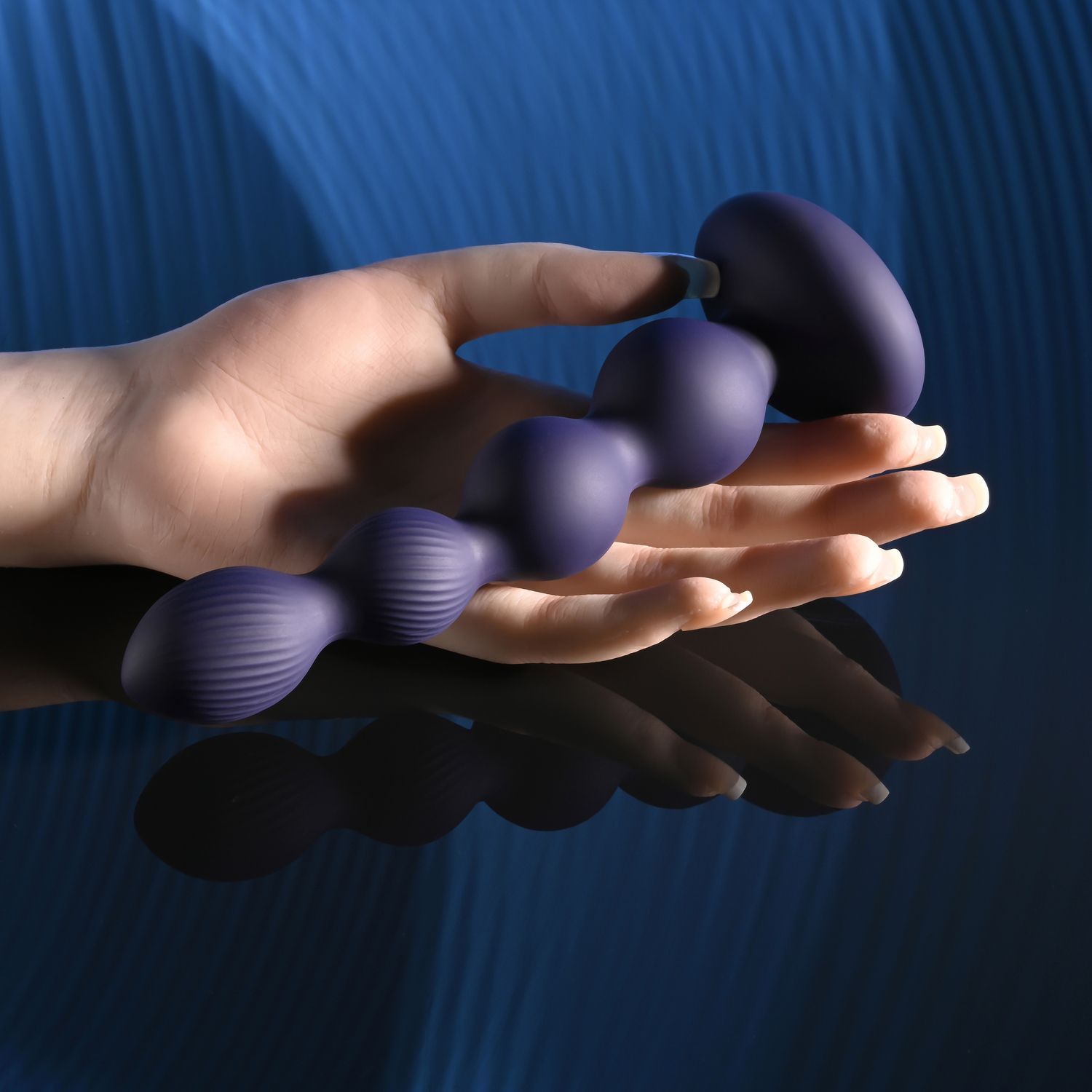 Фиолетовые анальные бусы с вибрацией и вращением Pleasure Orbit - 17,8 см. 10