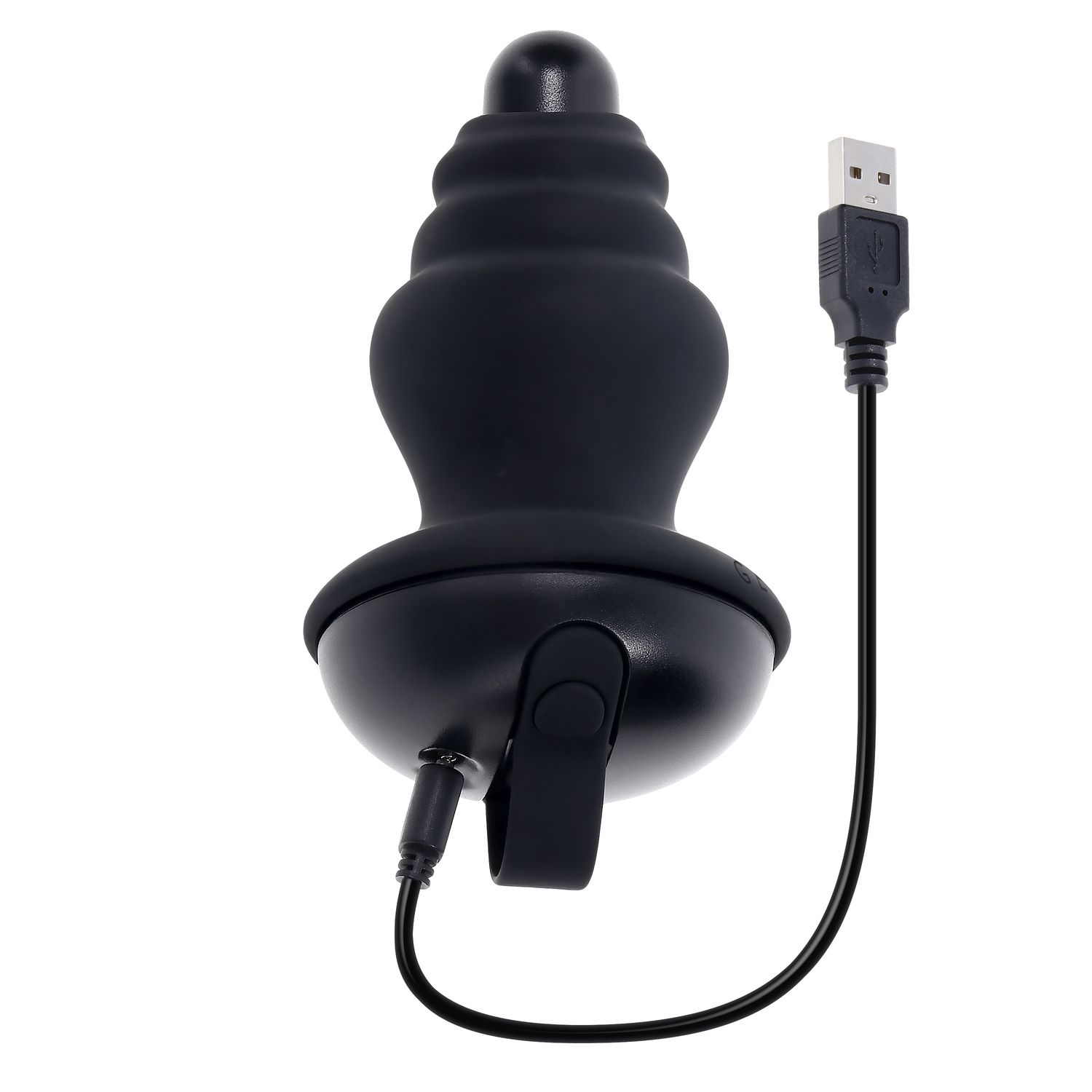 Черный вибростимулятор со съёмной насадкой Echo - 15,3 см. 4