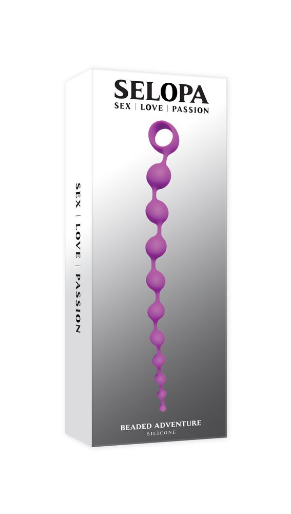 Лиловая анальная цепочка Beaded Adventure - 35,5 см. 6