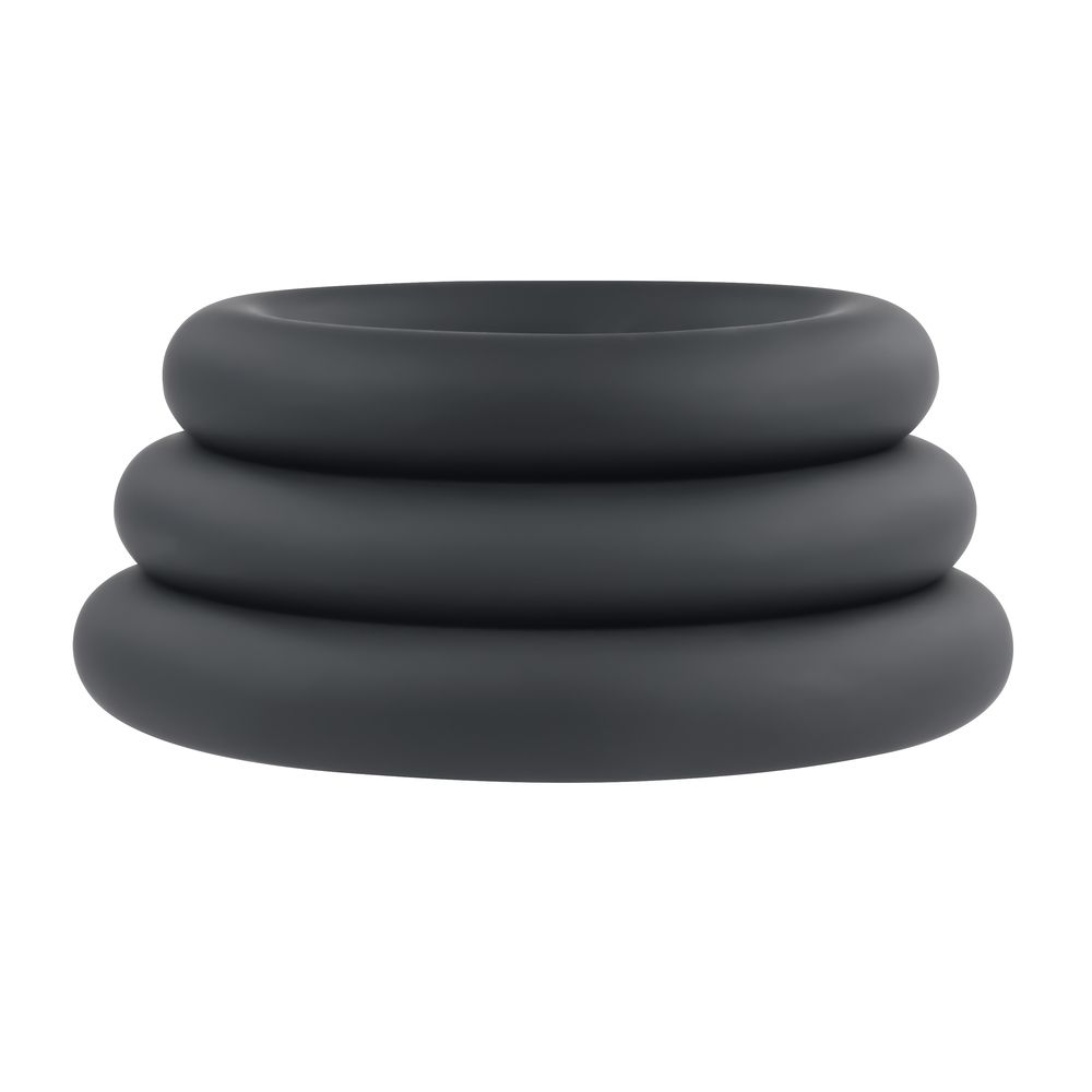 Набор из 3 черных эрекционных колец 3 Ring Circus 2