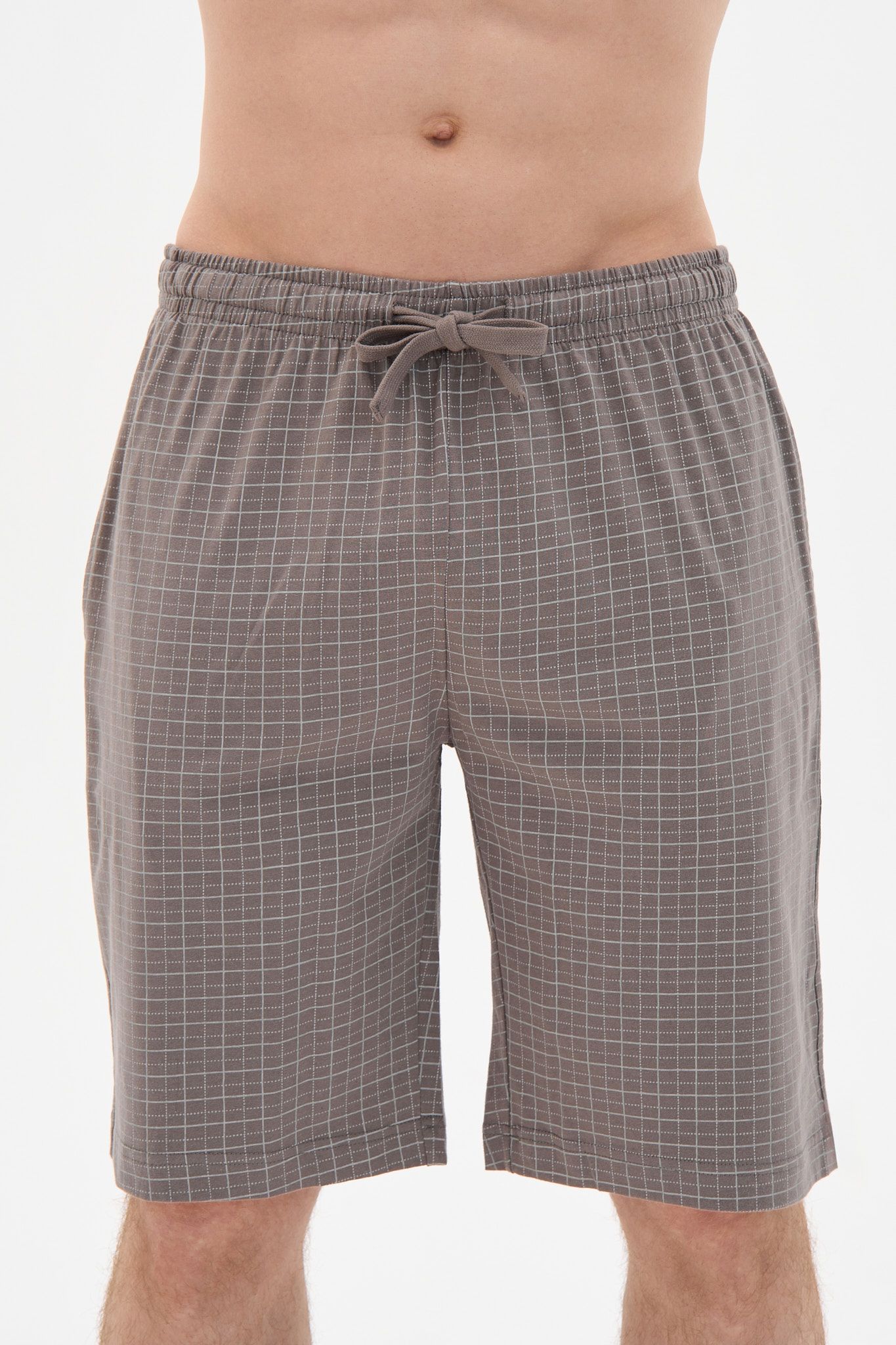 Мужские домашние шорты с поясом на завязках 1