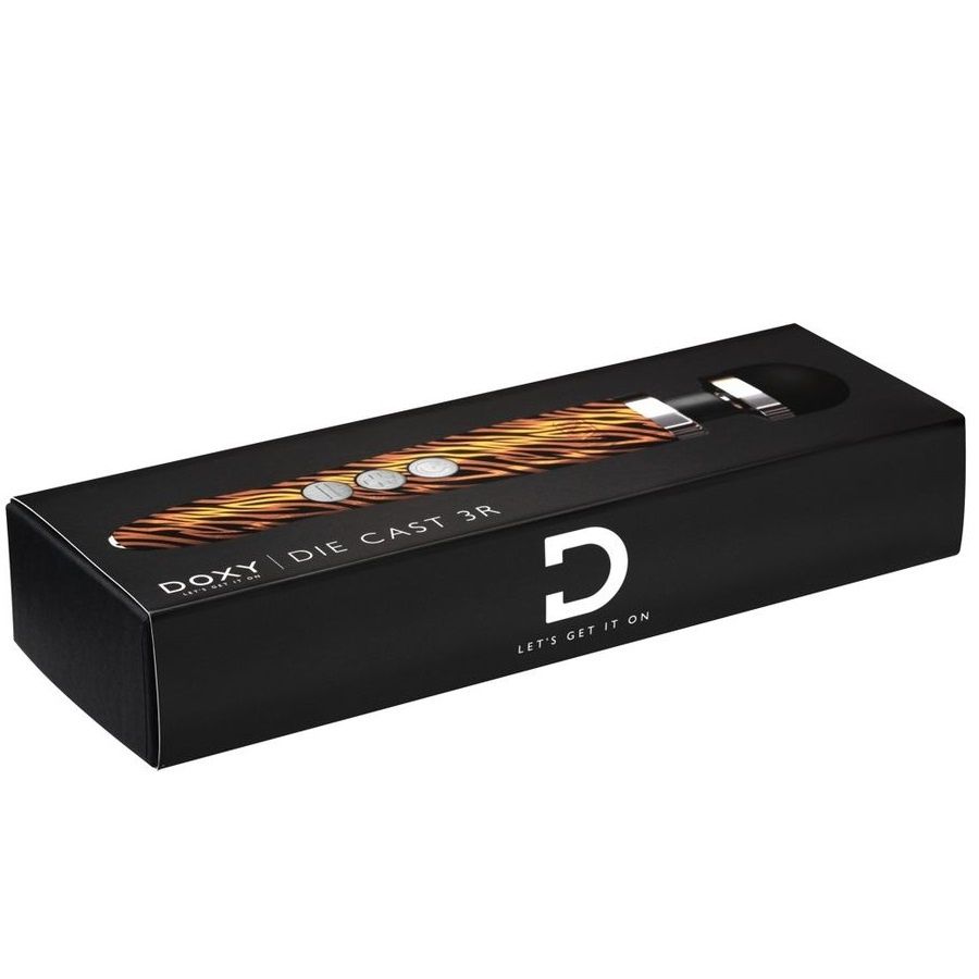Беспроводной wand-вибратор Doxy Die Cast 3R с тигровым принтом на рукояти - 28 см. 3