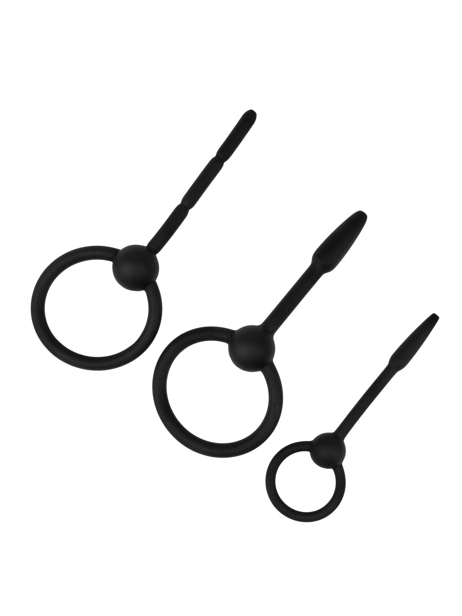 Набор из 3 черных уретральных массажеров Spin 1