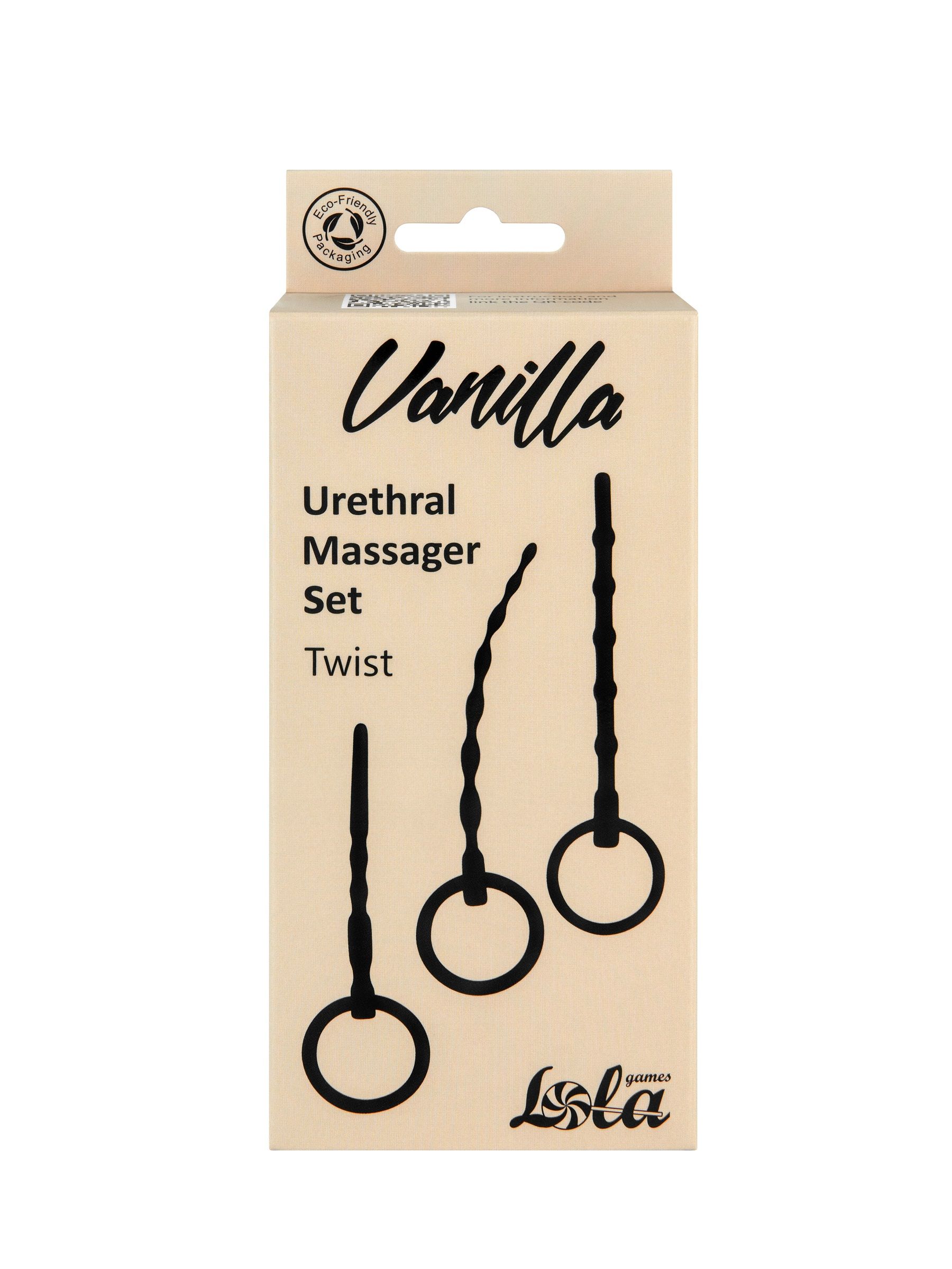 Набор из 3 черных уретральных массажеров Twist 3