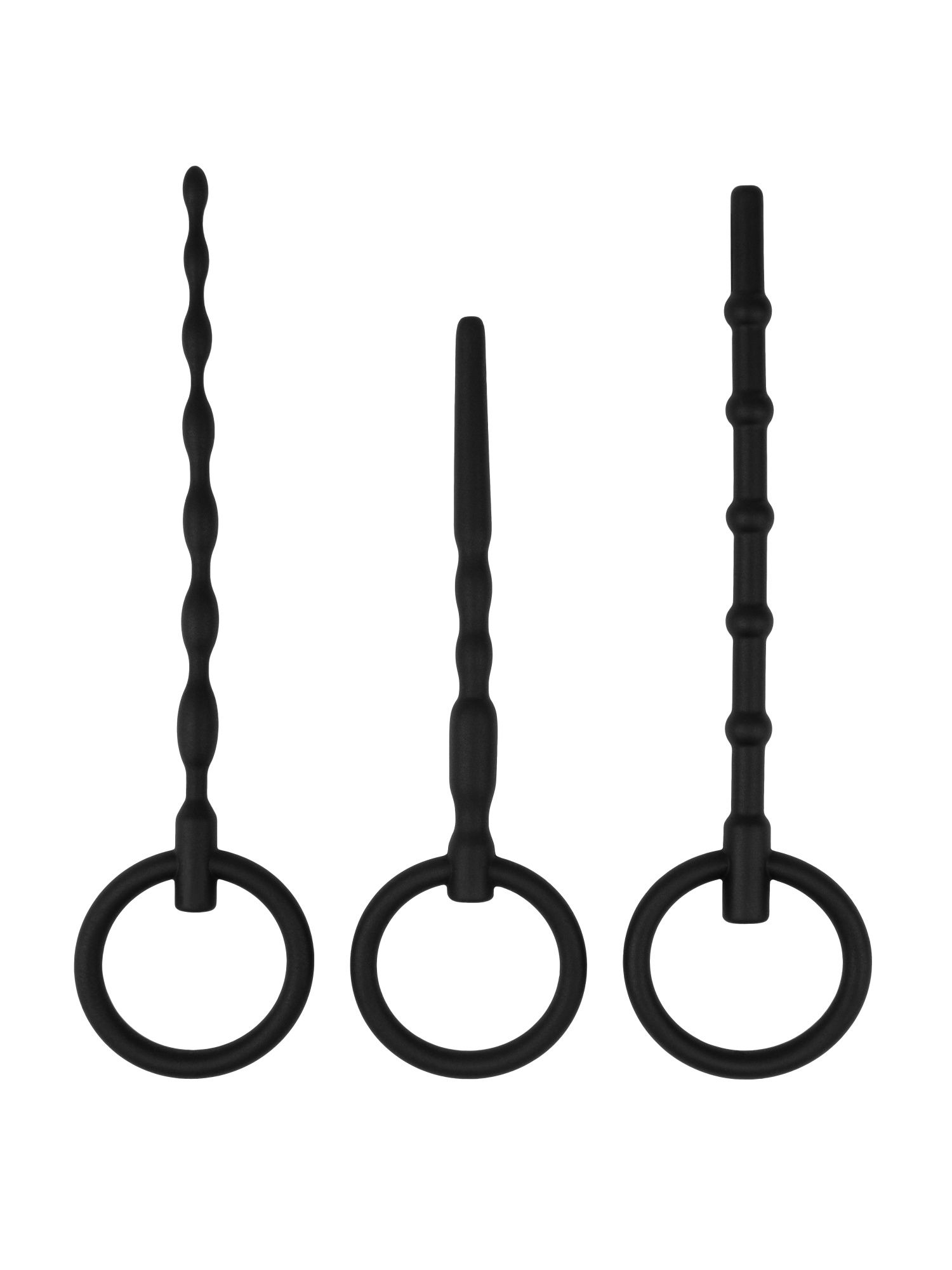Набор из 3 черных уретральных массажеров Twist 1