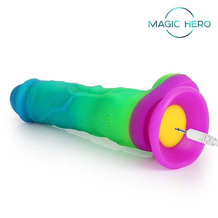 Яркий вибратор с возвратно-поступательными движениями и пультом ДУ - 21 см. 4