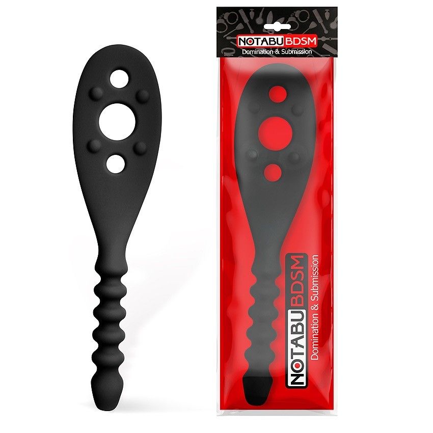 Черная силиконовая шлепалка - 30 см. 2