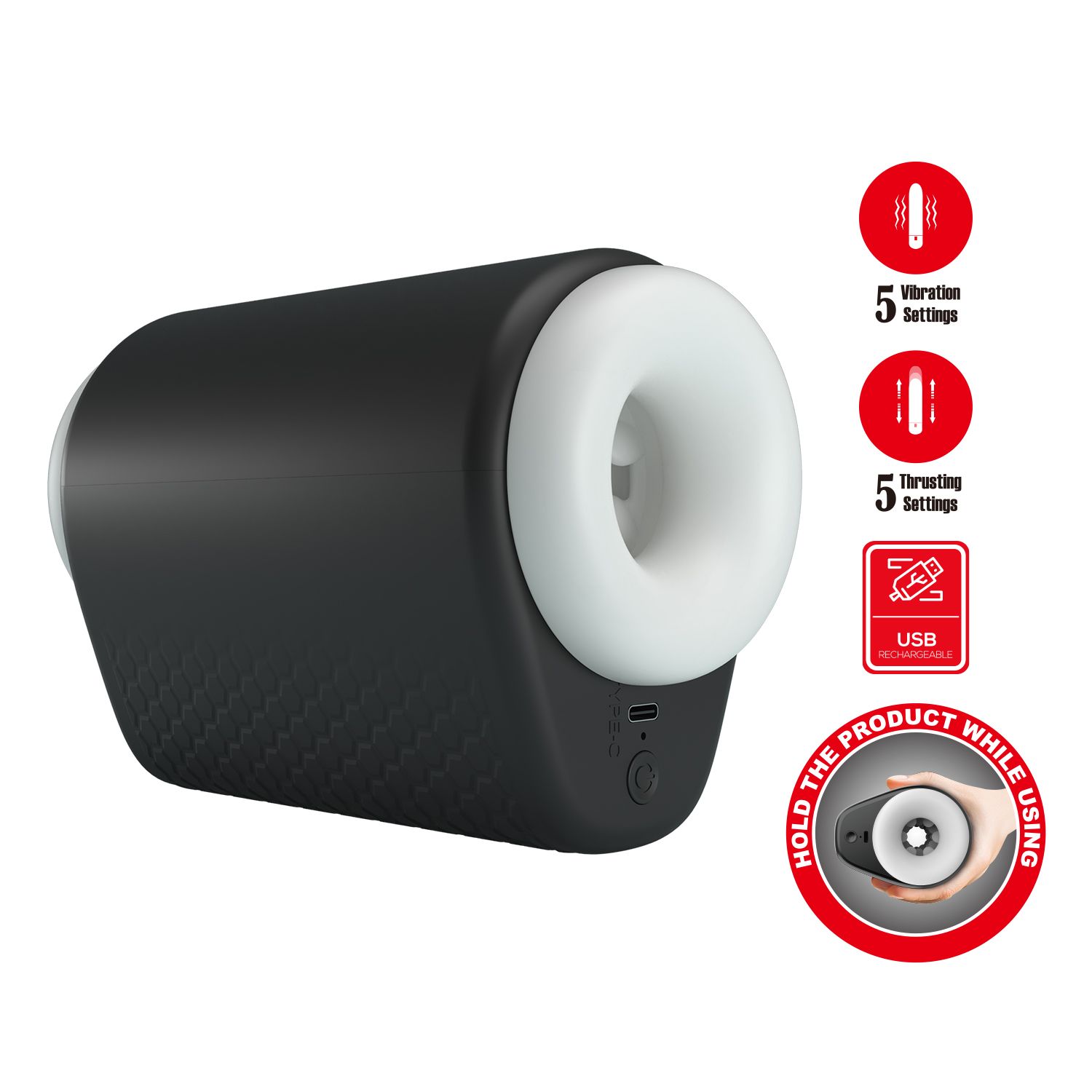 Черный автоматический вибромастурбатор Dj Girl 3