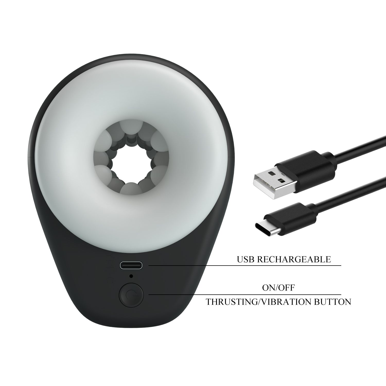 Черный автоматический вибромастурбатор Dj Girl 10