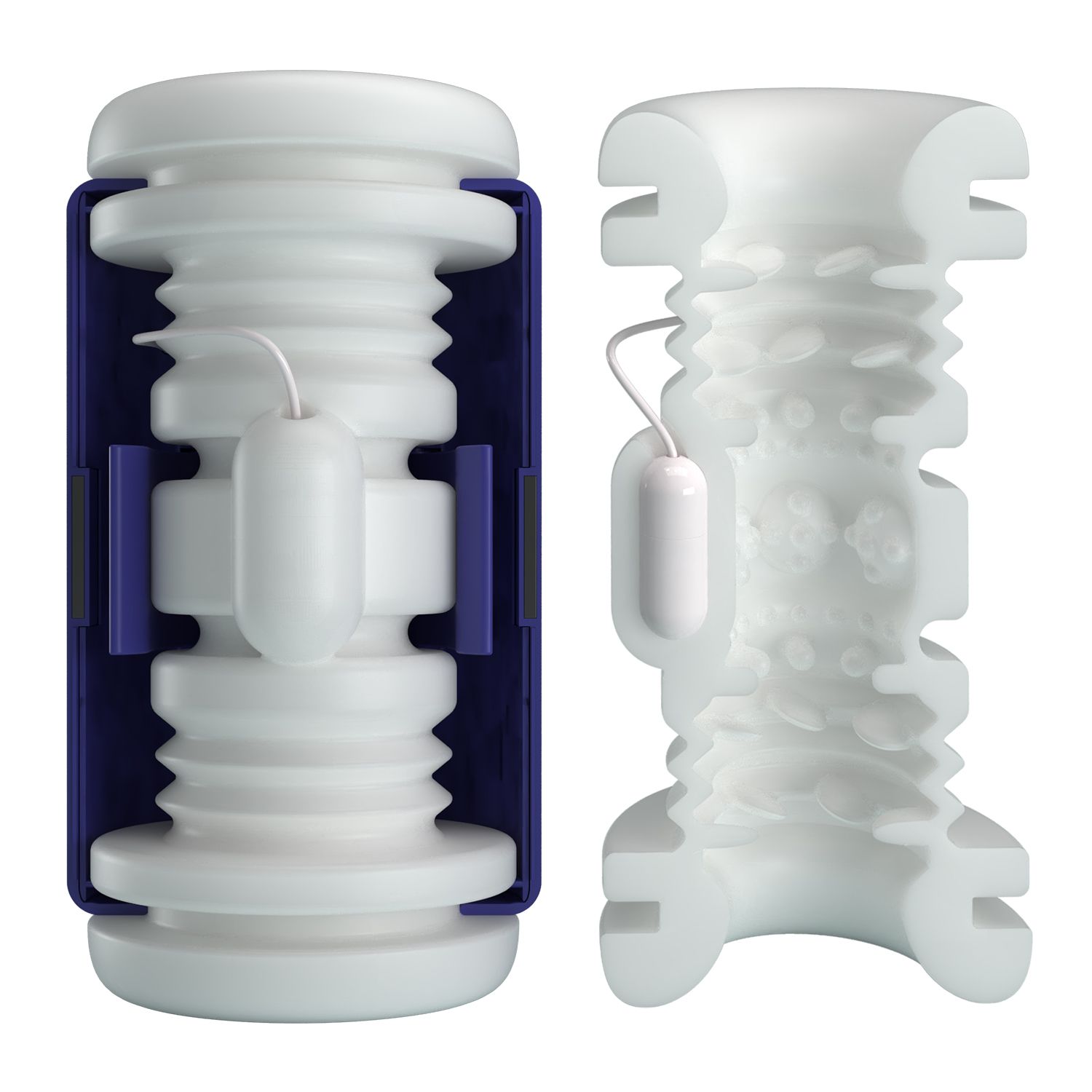 Синий автоматический вибромастурбатор Dj Lady 7