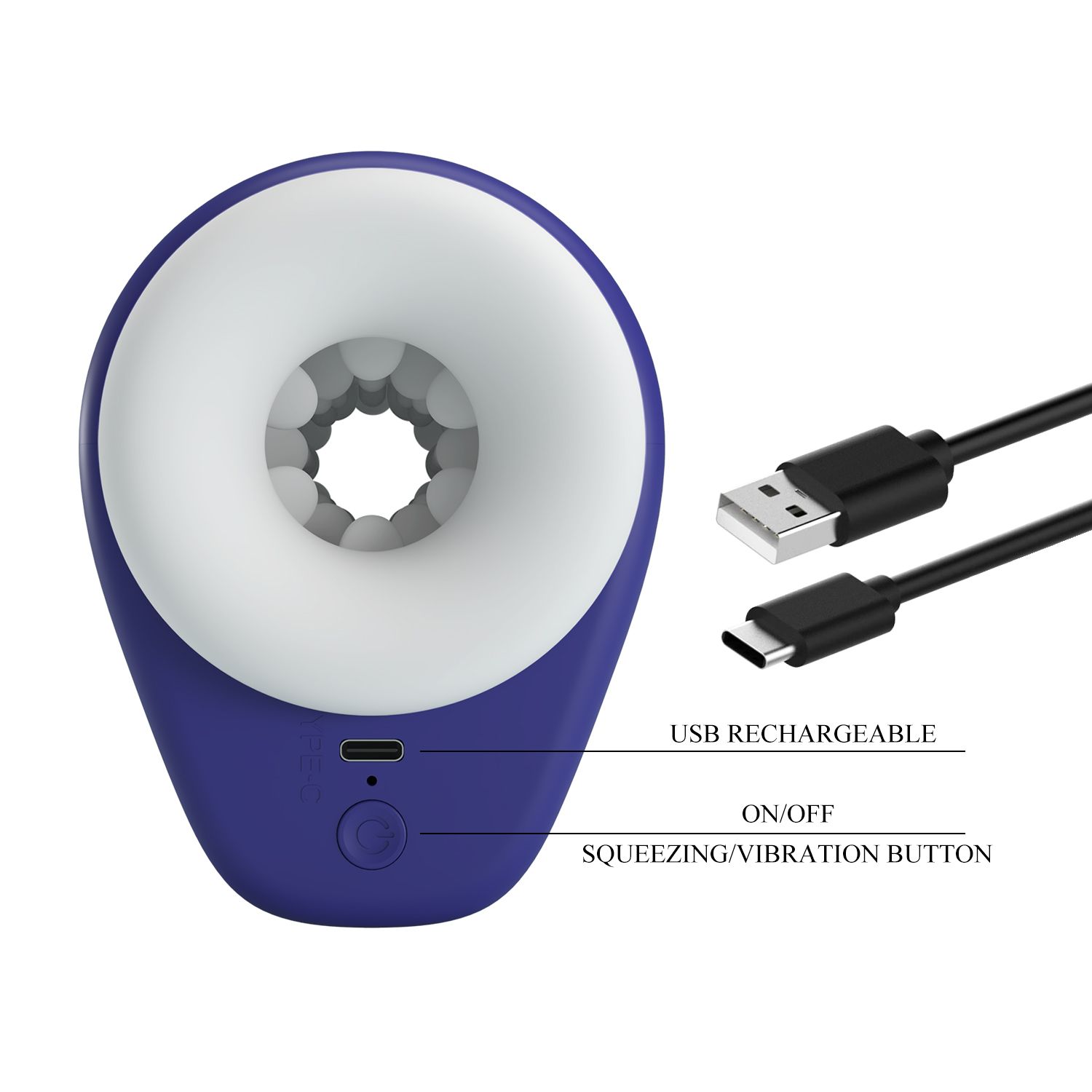 Синий автоматический вибромастурбатор Dj Lady 10