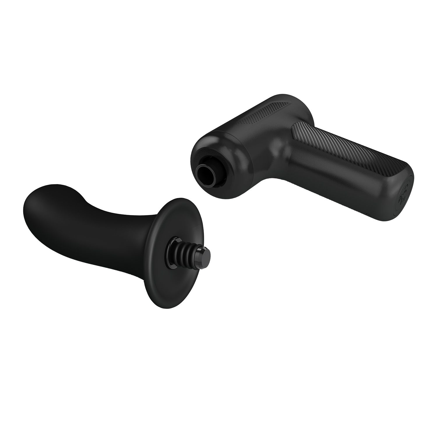 Черный вибромассажёр с поступательными движениями DJ Doctor 6