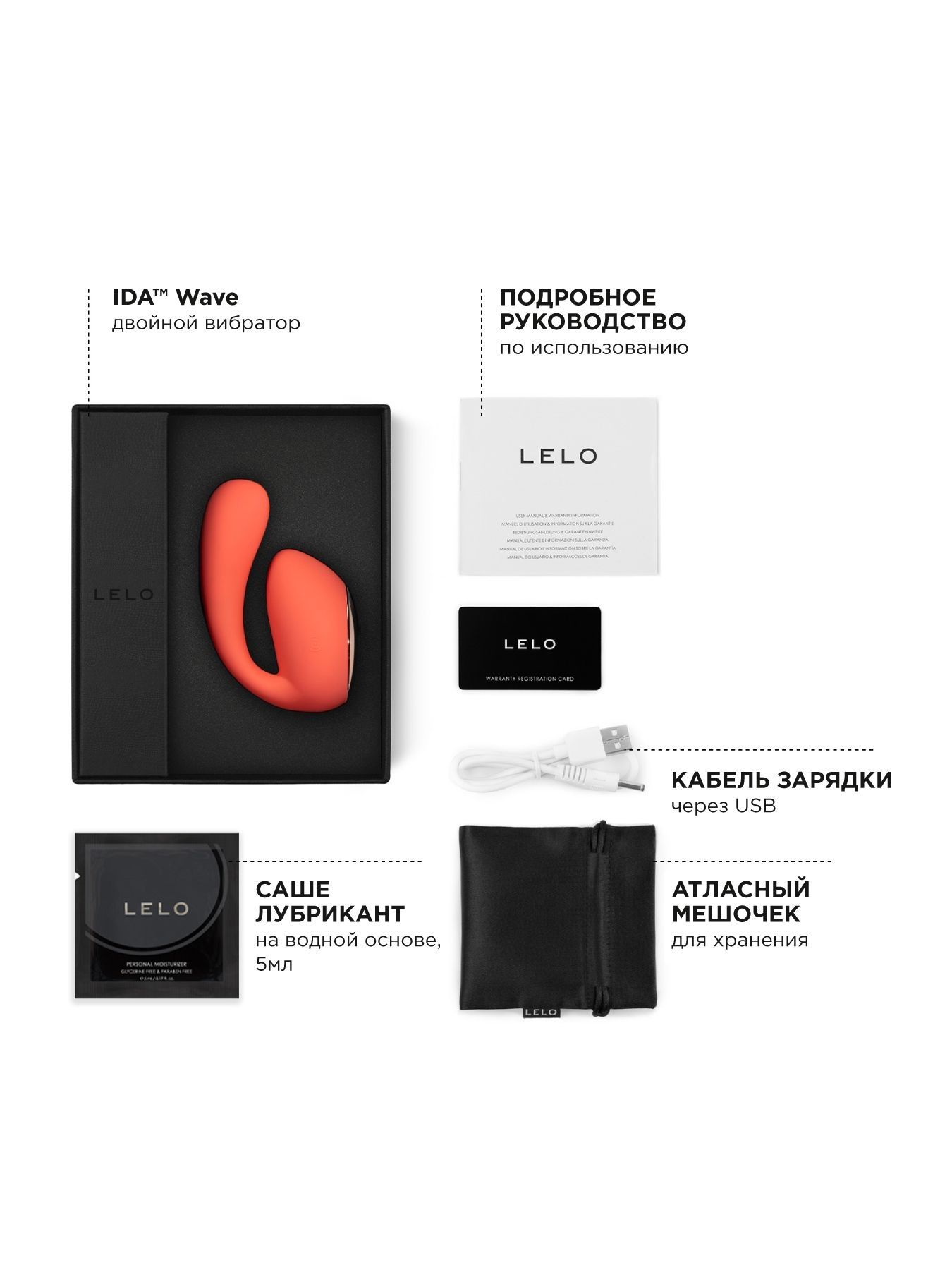 Коралловый вибратор с управлением через приложение Lelo Ida Wave 3