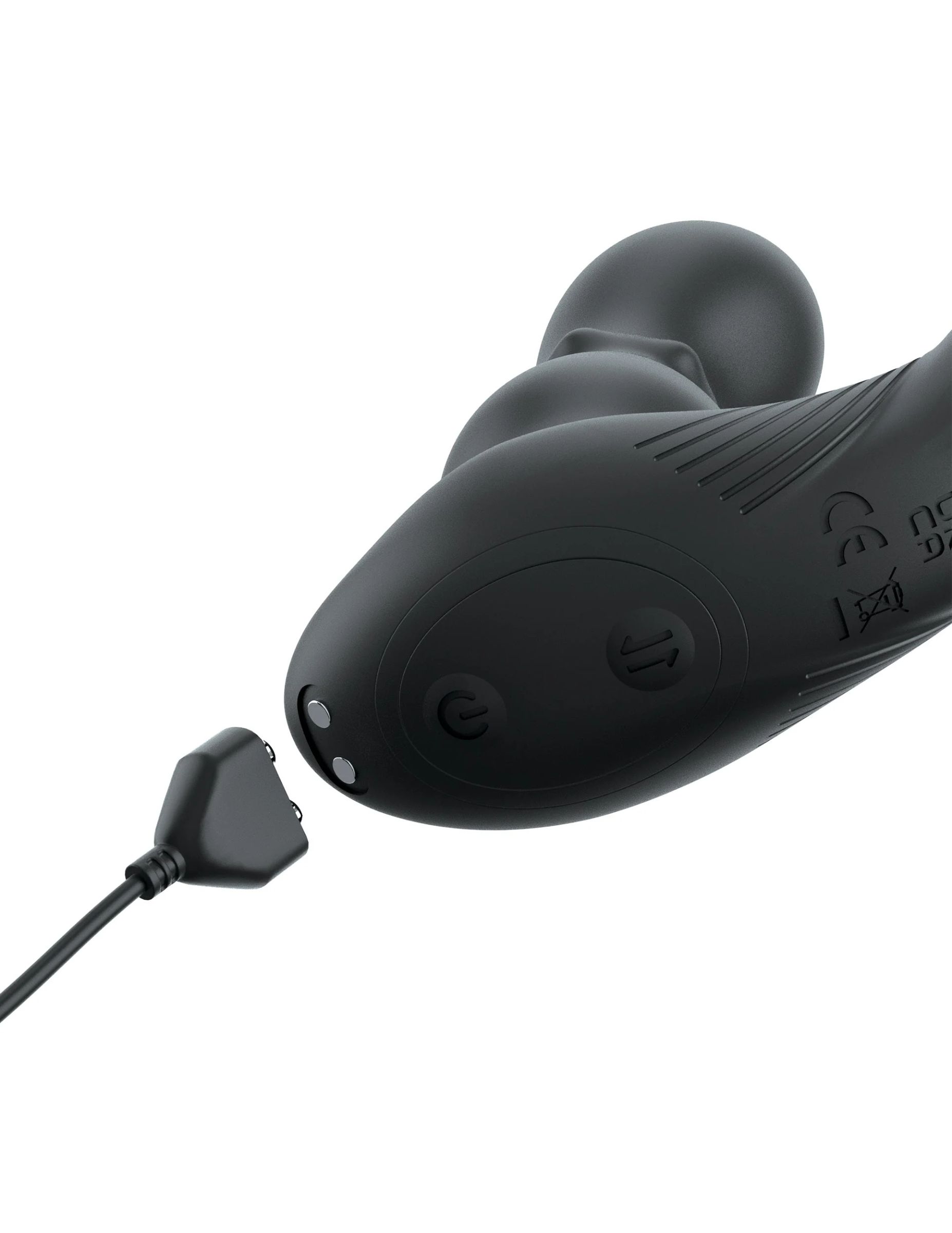 Черный вибростимулятор простаты с кольцом Ass-gasm Slide & Glide 3