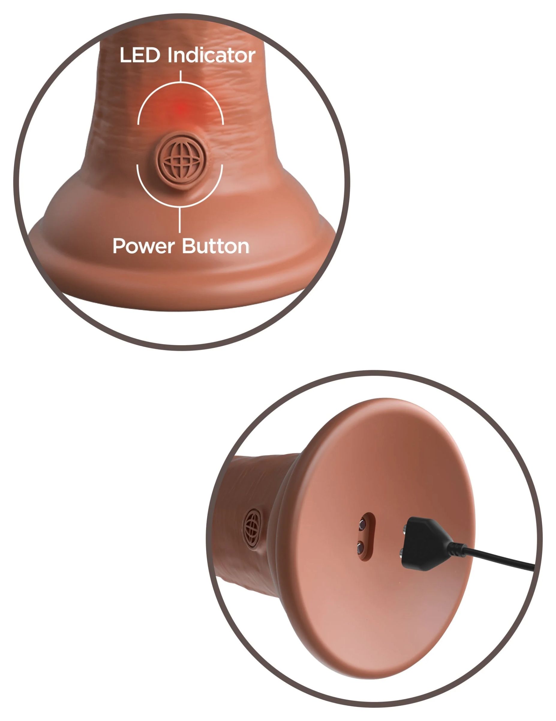 Карамельный вибратор-реалистик 8" Vibrating Silicone Dual Density Cock - 22 см. 6