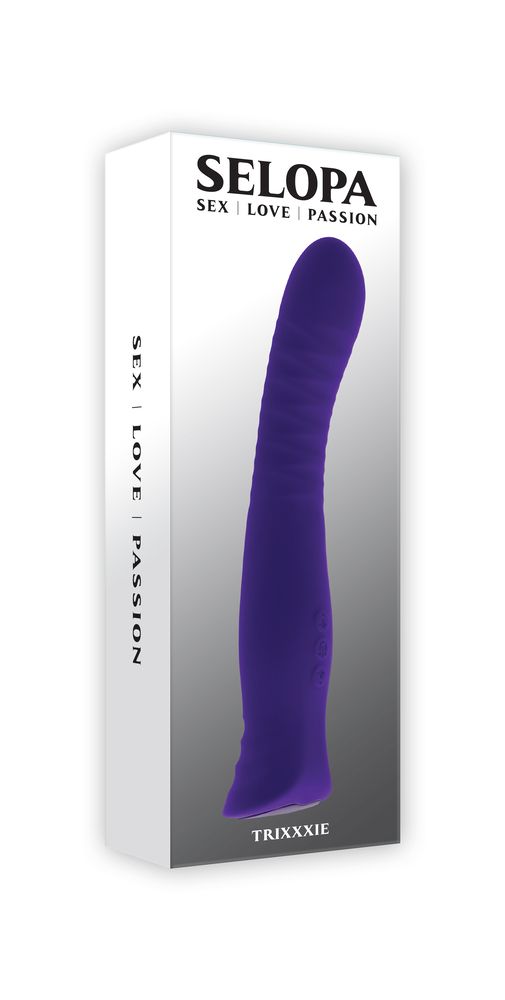 Фиолетовый вибростимулятор Trixxxie - 22,2 см. 7