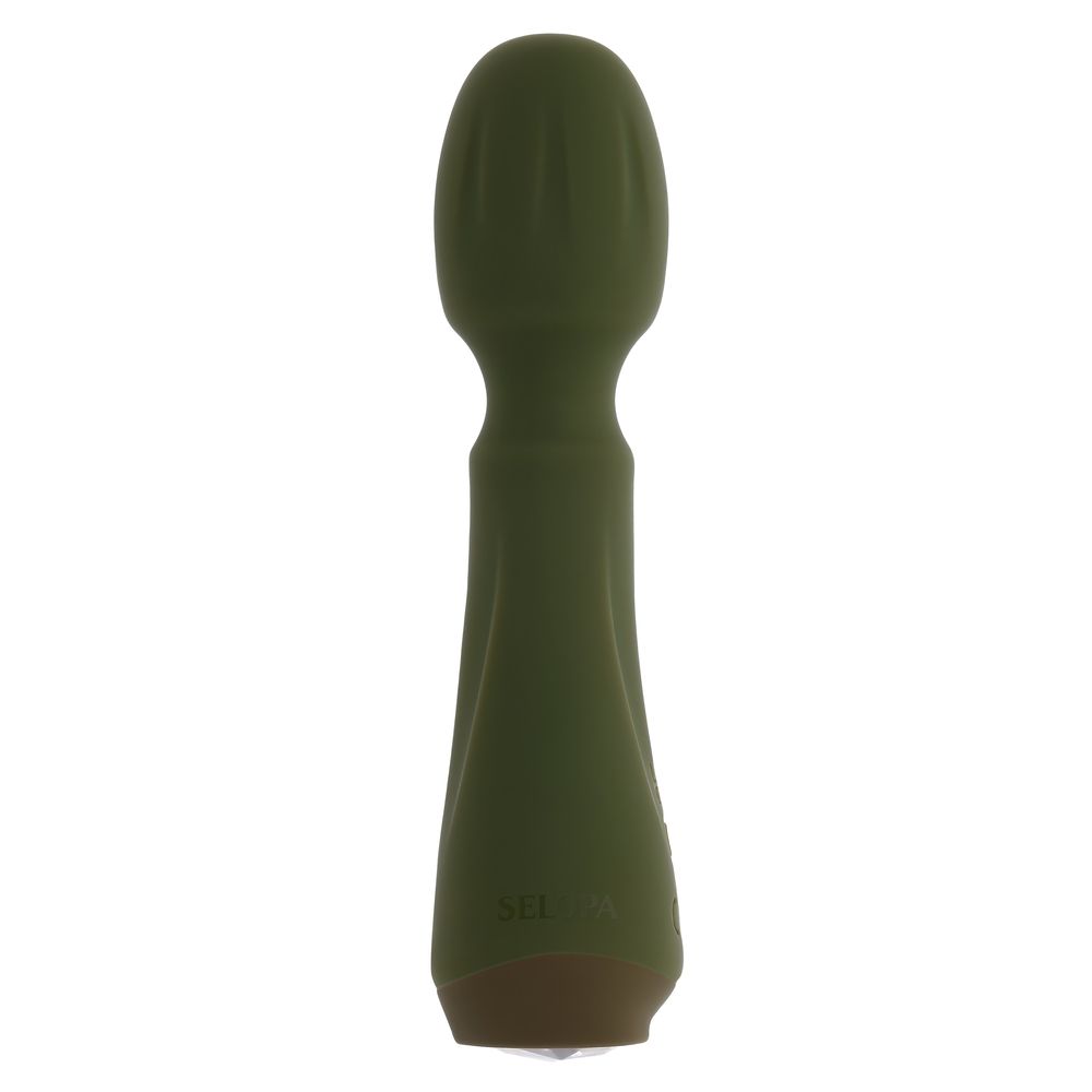 Мини-вибромассажёр цвета хаки Heartfelt - 13,4 см. 2
