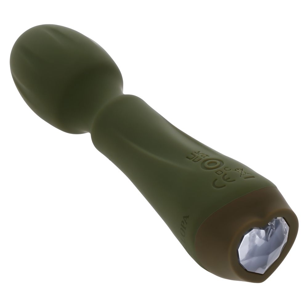 Мини-вибромассажёр цвета хаки Heartfelt - 13,4 см. 4