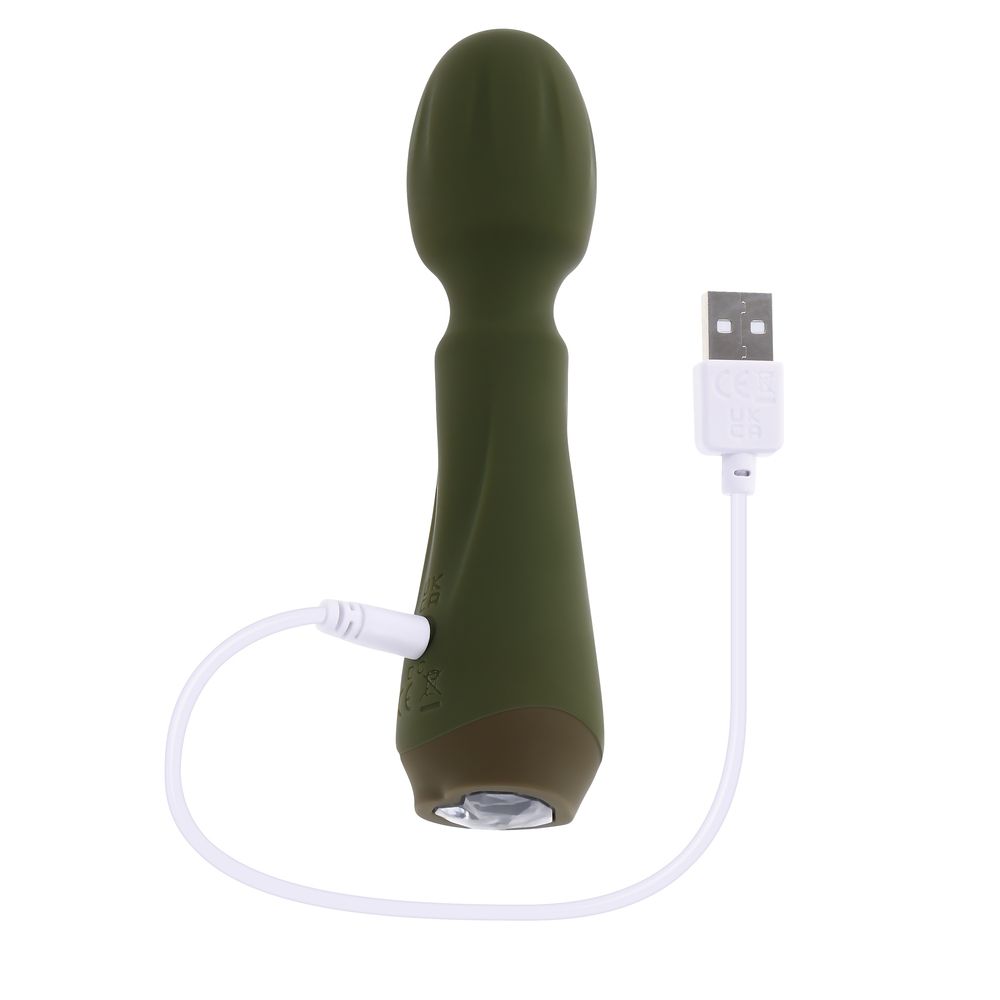 Мини-вибромассажёр цвета хаки Heartfelt - 13,4 см. 5