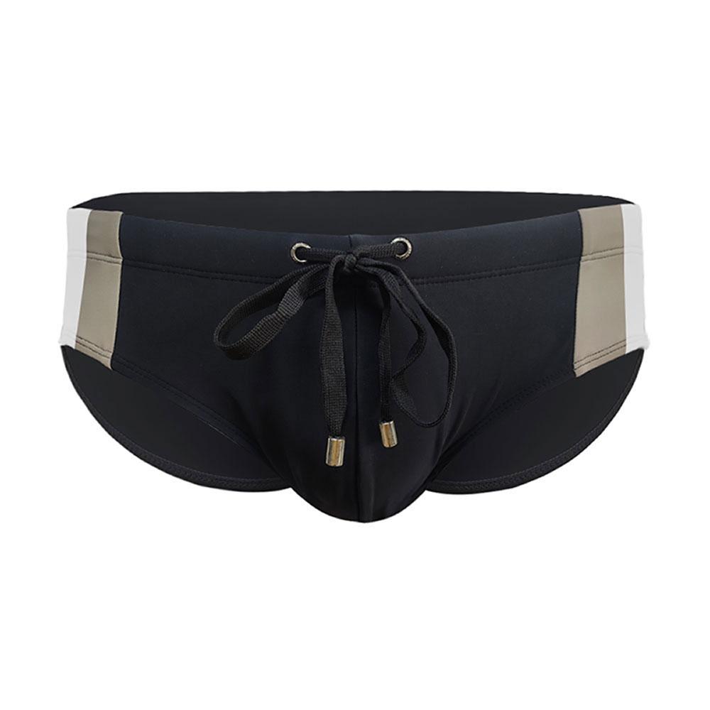 Черные мужские плавки с двухцветными вставками по бокам 4