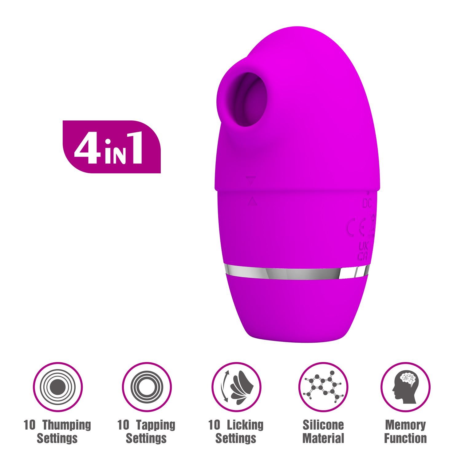 Лиловый стимулятор клитора 4-в-1 Shakira 5