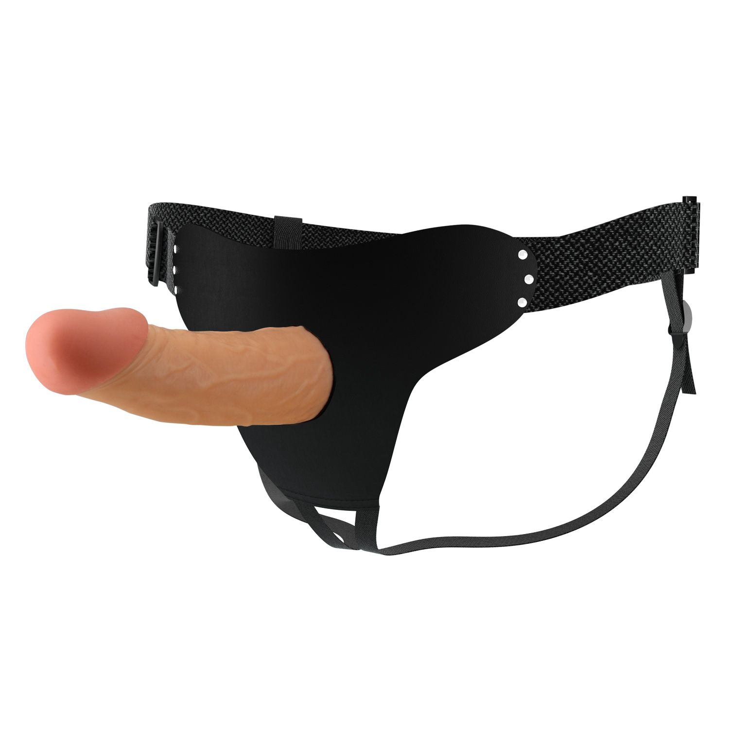 Телесный полый мужской страпон Stark - 17,5 см. 1