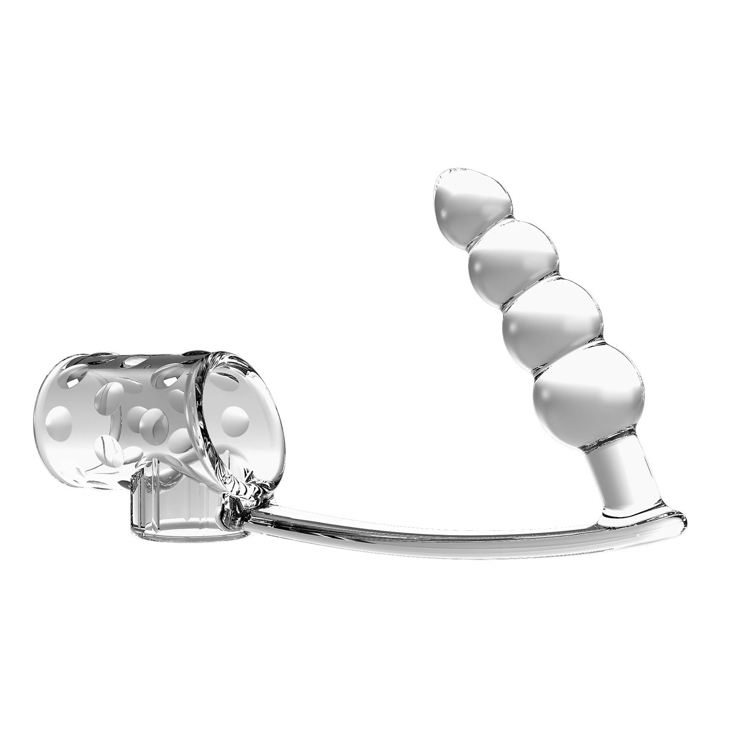 Прозрачная насадка на пенис и мошонку с анальным стимулятором Rilley 4