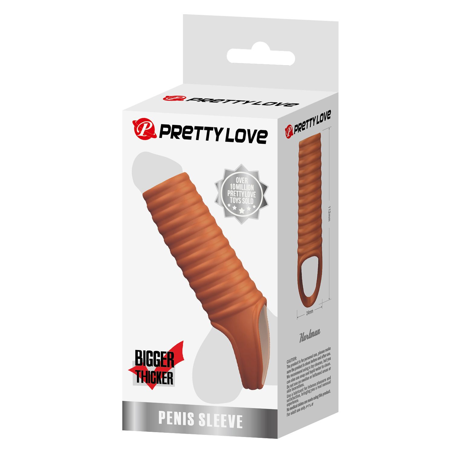 Телесная насадка на пенис с ребрышками и подхватом мошонки 2