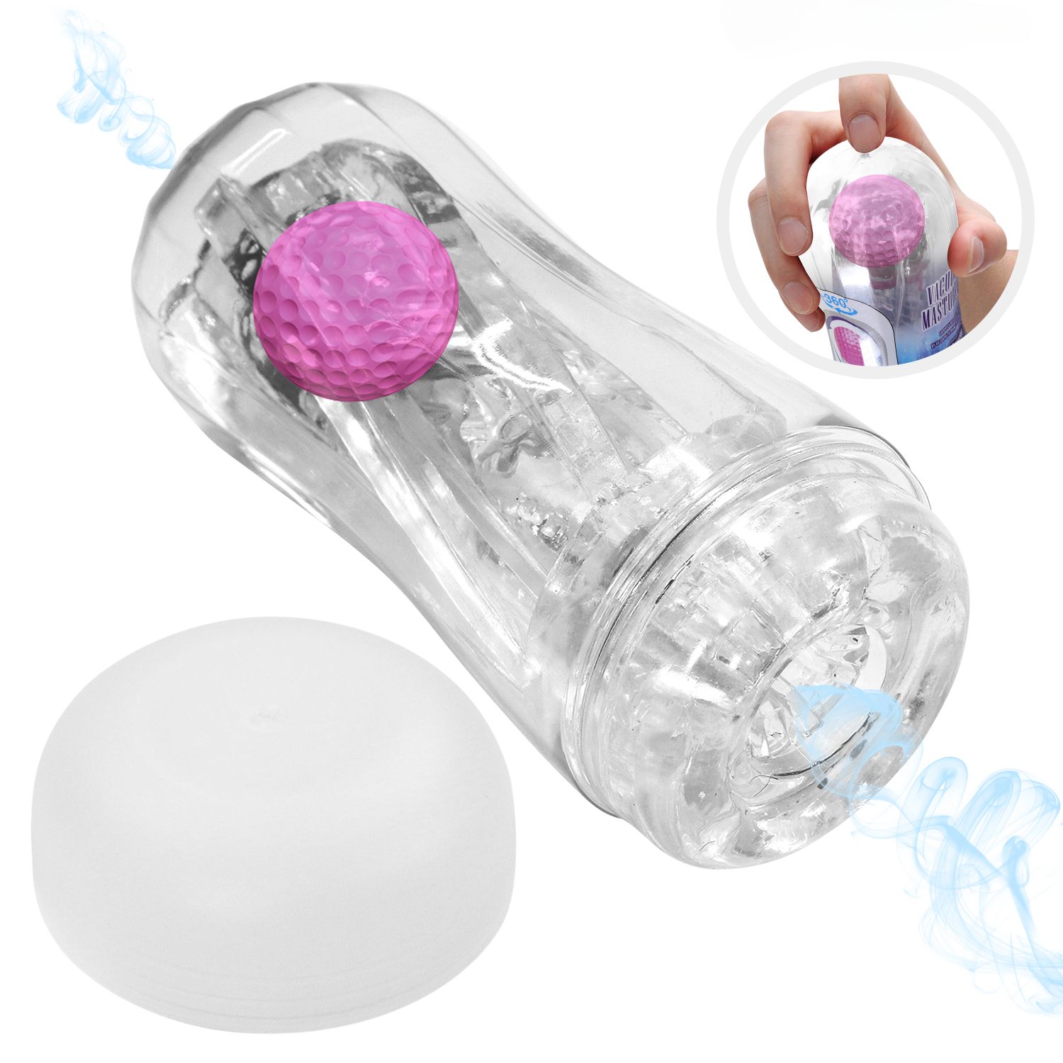 Прозрачный мастурбатор с подвижным шариком 5