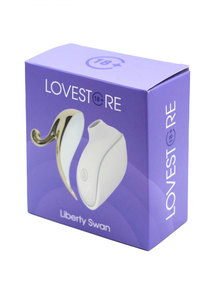 Белый вакуумный стимулятор клитора Liberty Swan 6