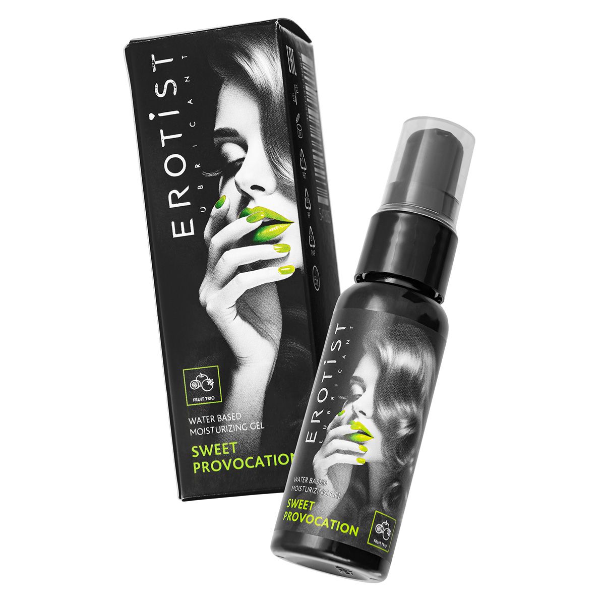 Съедобный гель Erotist Sweet Provocation Fruit Trio со вкусом киви, граната и яблока - 30 мл. 1