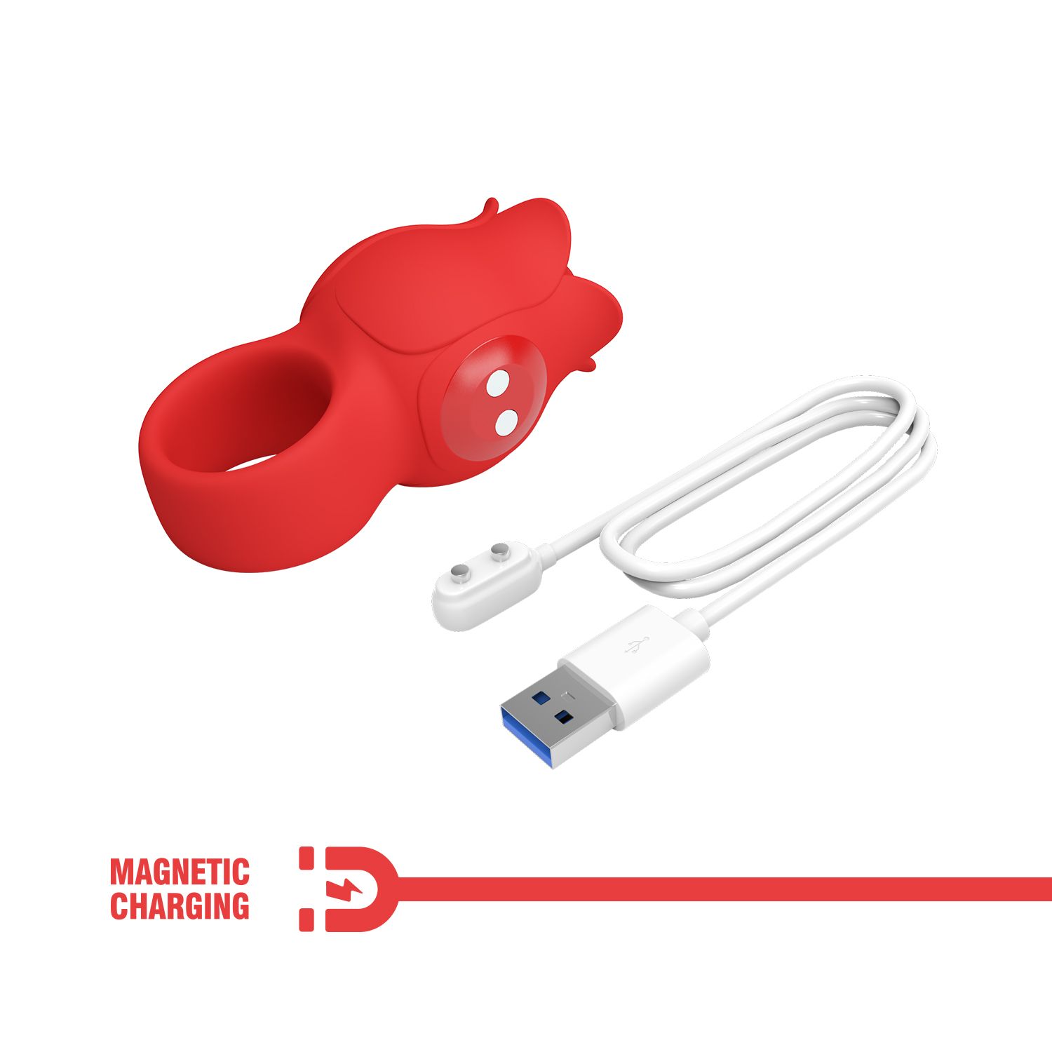 Красный мини-вибратор на палец Jae 10