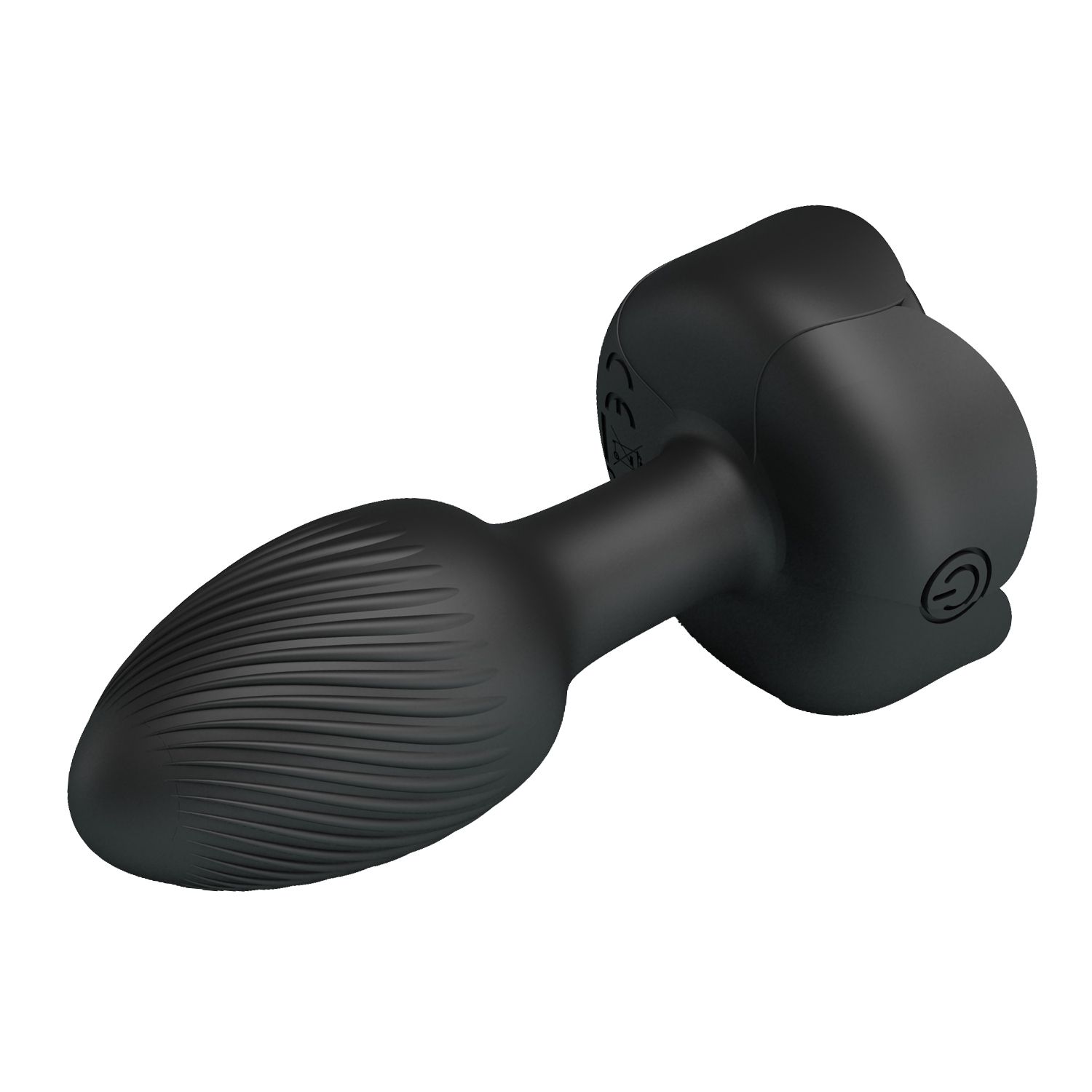 Черная анальная вибропробка с подсветкой Olman - 8,8 см. 4