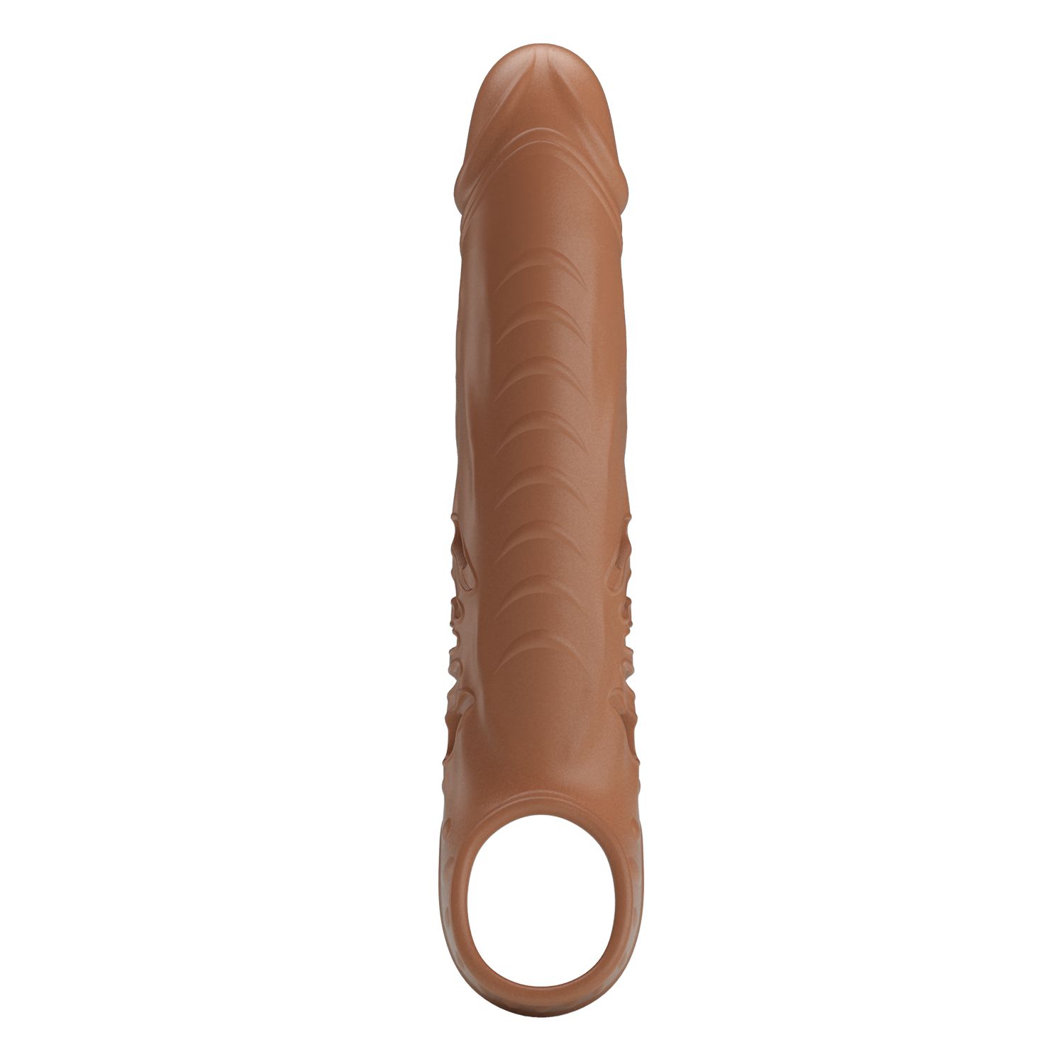 Коричневая вибронасадка с подхватом мошонки и пультом ДУ 6