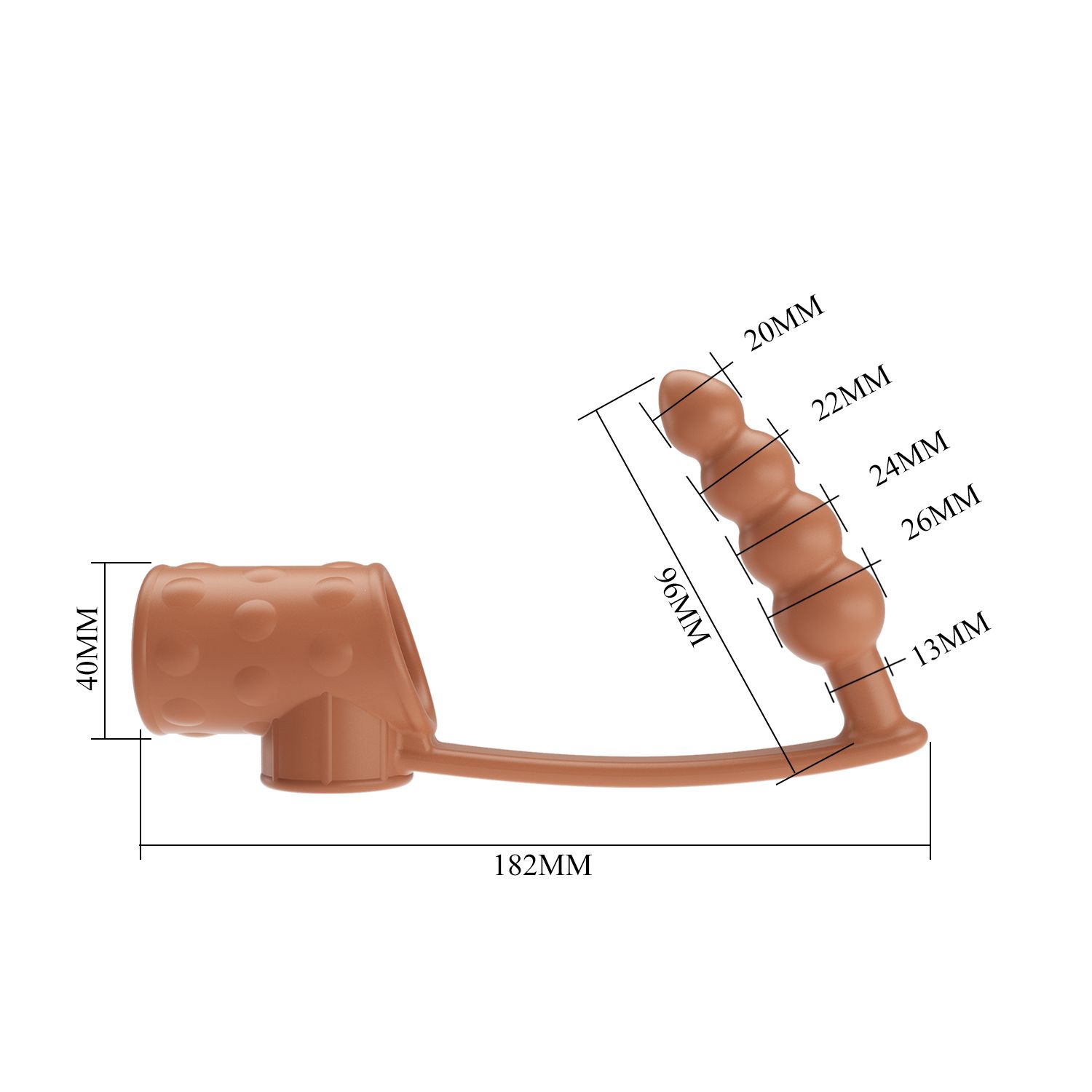 Телесная насадка на пенис и мошонку с анальным стимулятором Rilley 7