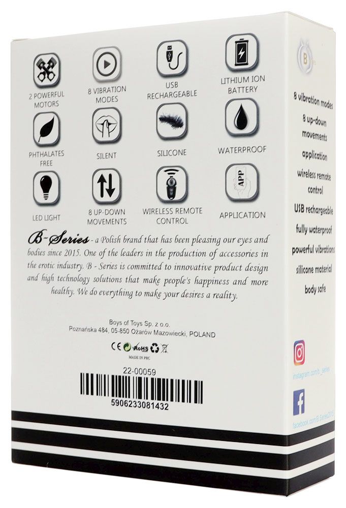 Черный L-образный вибромассажер простаты с пультом ДУ 3